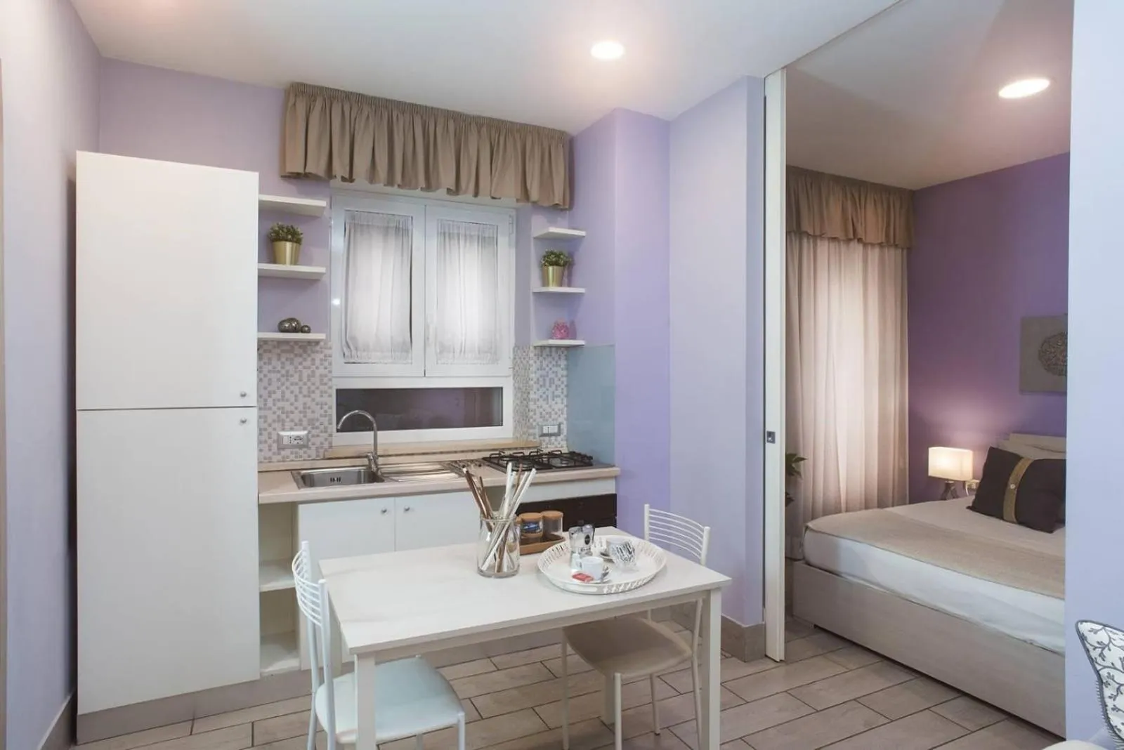 Kitchen or kitchenette, Bed in Residenza Flegrea