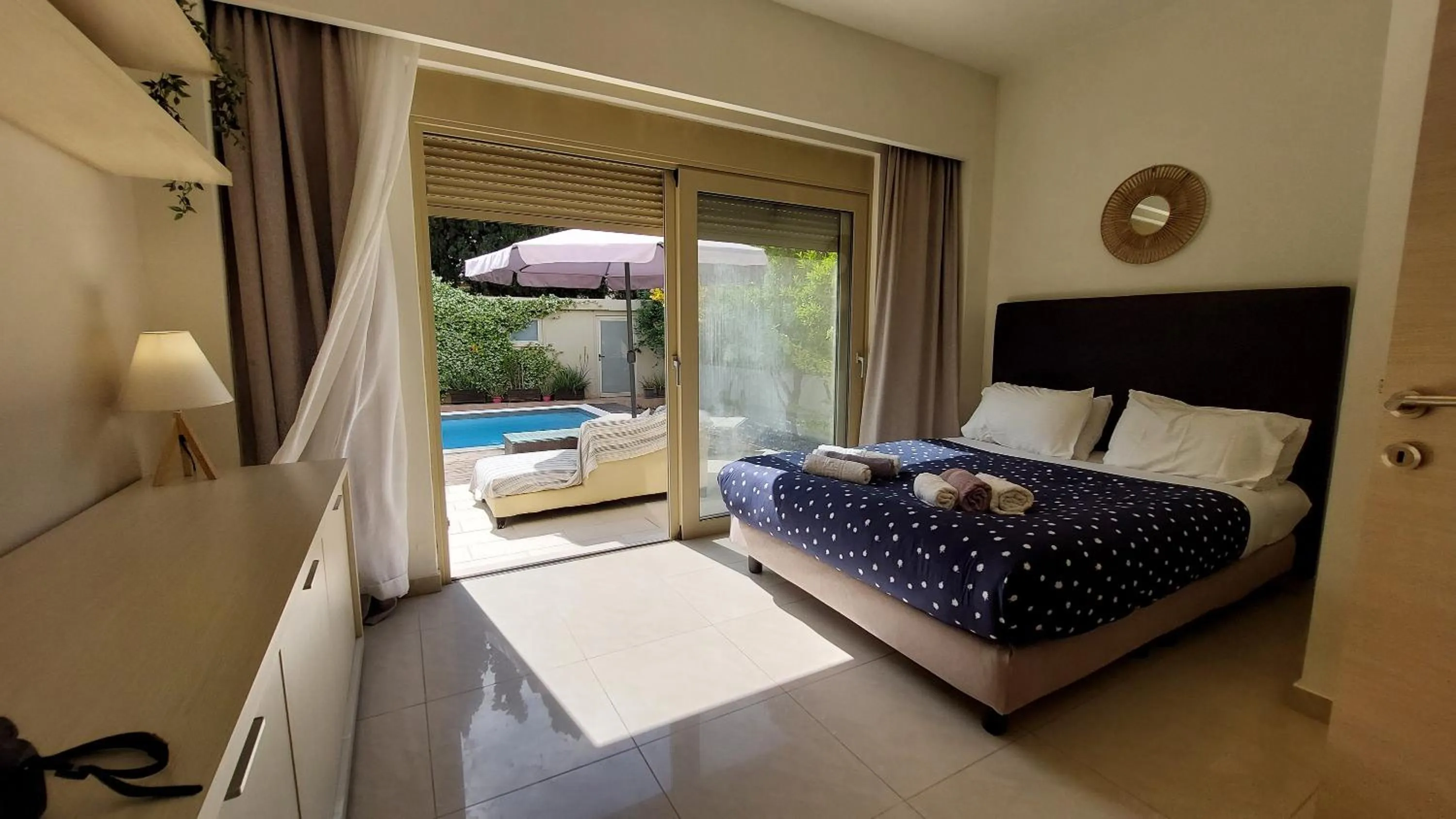 Bed in Vasiliki Villa
