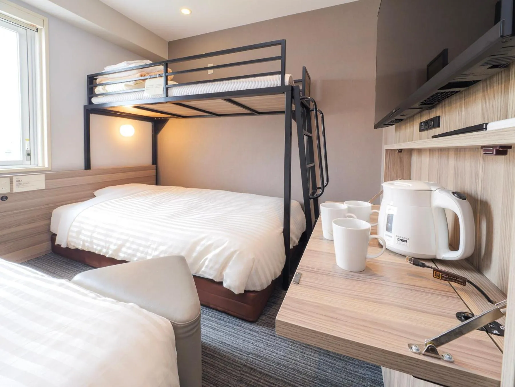 Bed in Super Hotel Yokohama Kannai