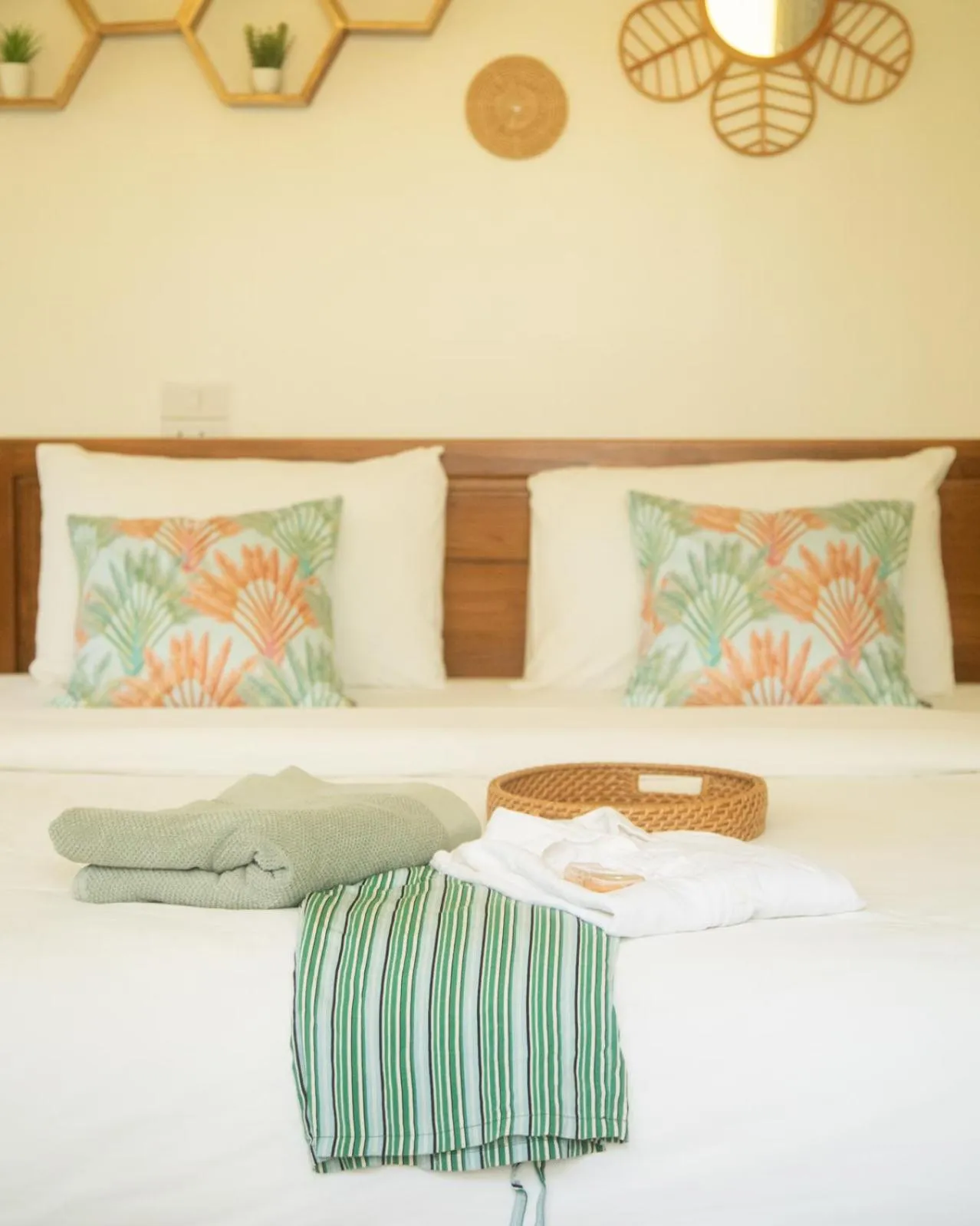 Bed in Baanpufa Resort