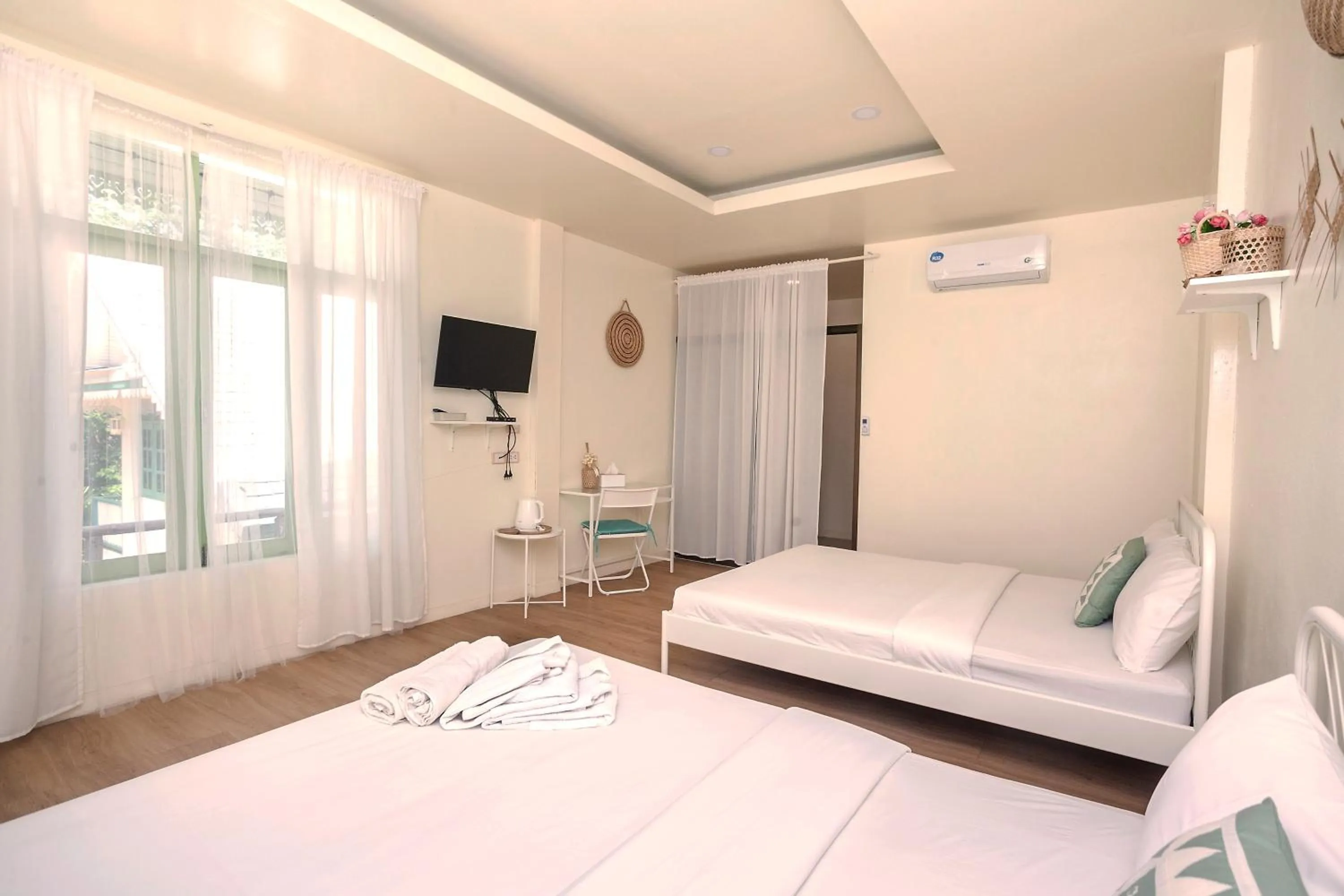 Bed in Baanpufa Resort