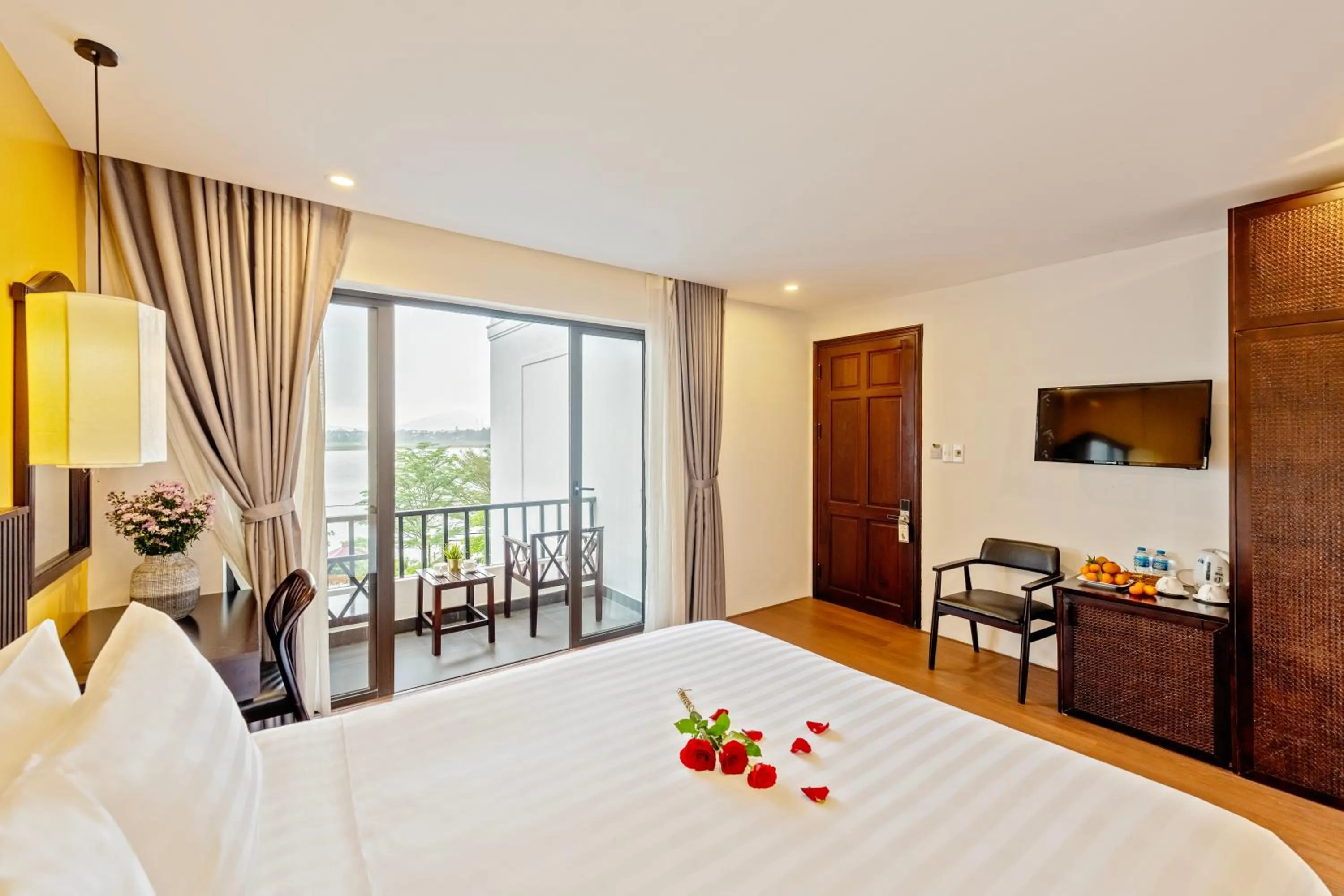 Deluxe Double Room with Balcony in Serene Riverside Hotel Hoi An