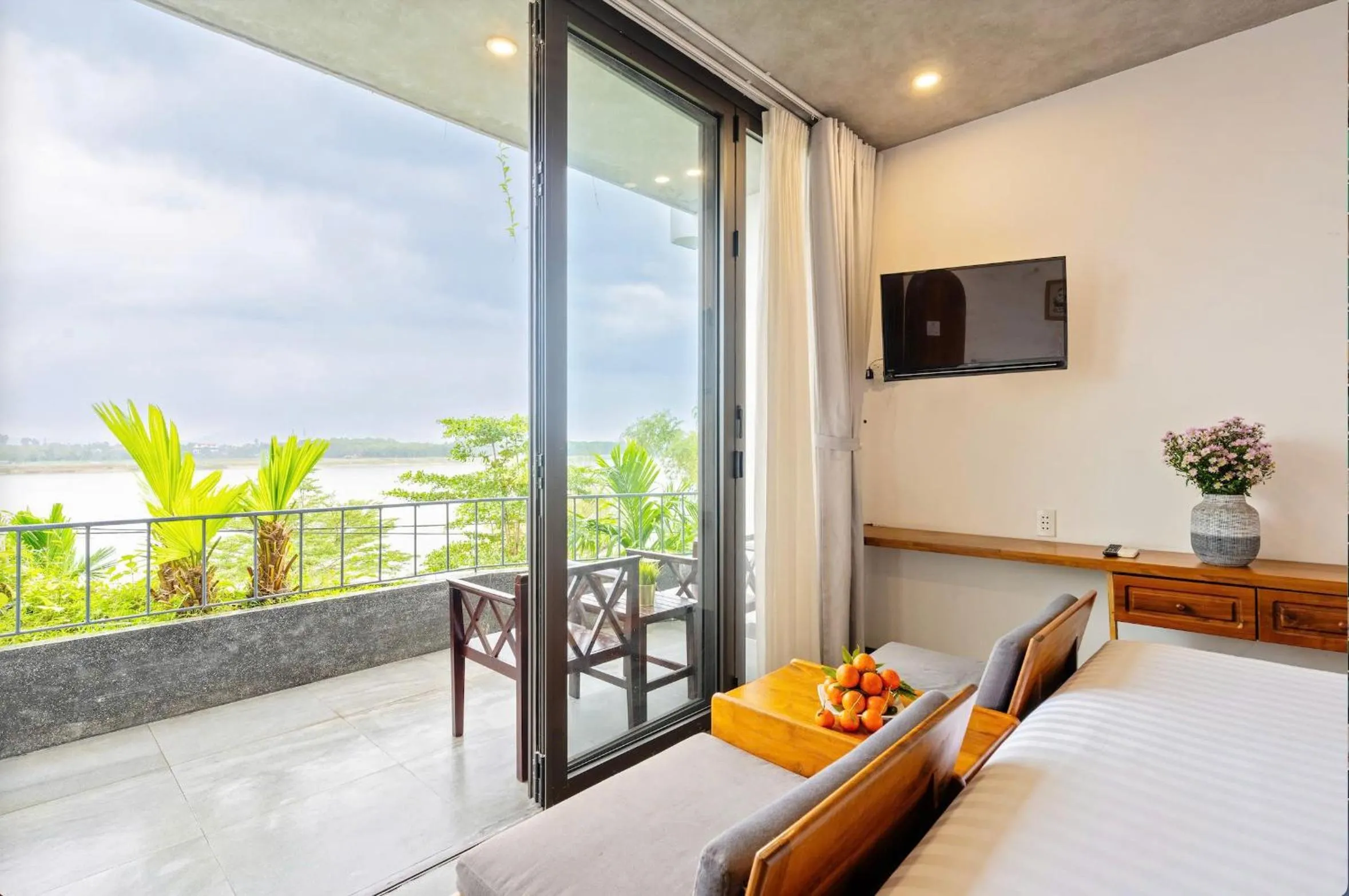 Natural landscape, Bed in Serene Riverside Hotel Hoi An