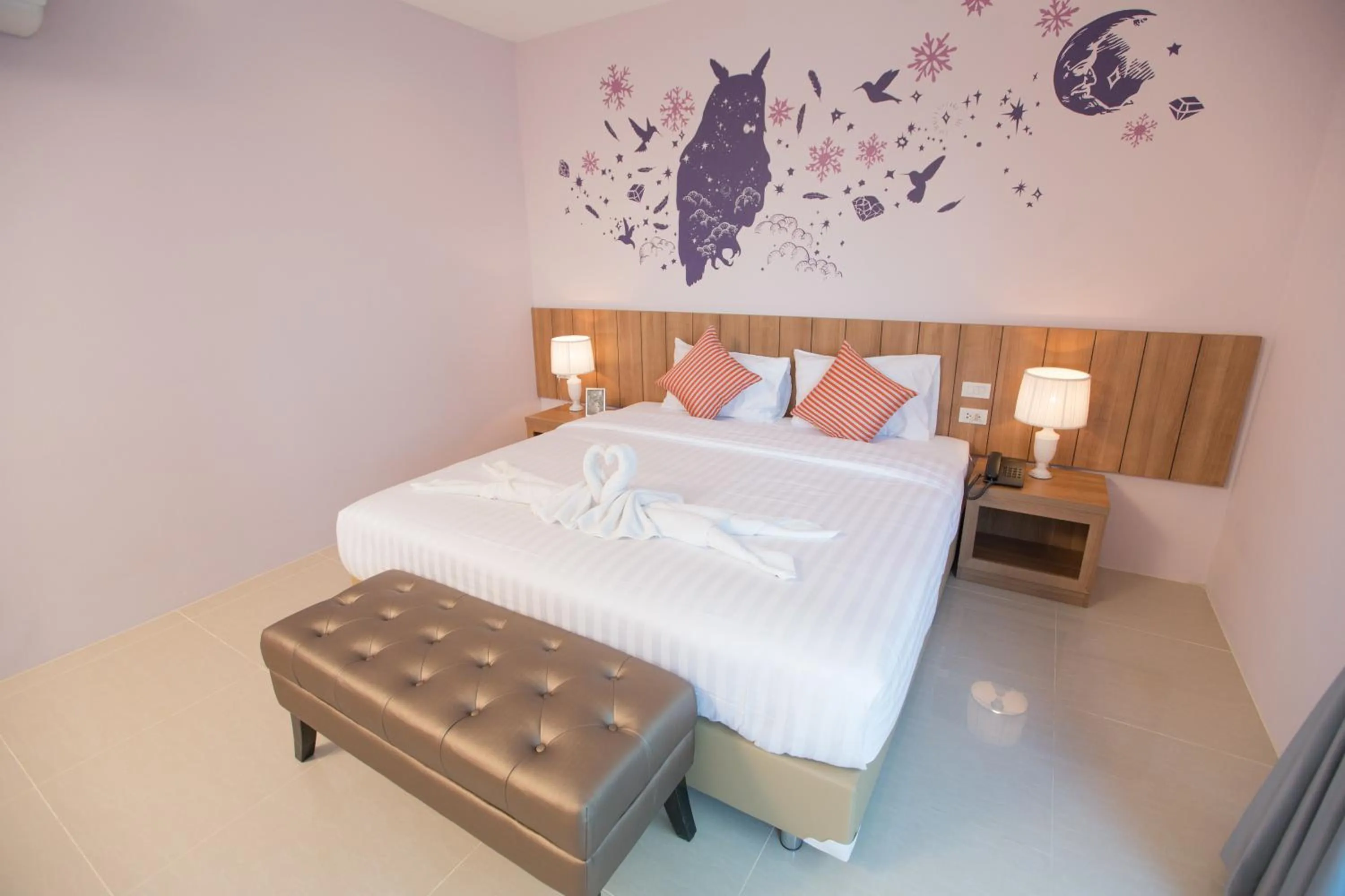 Decorative detail, Bed in The Bedroom Ladprao 101 Bangkok - SHA