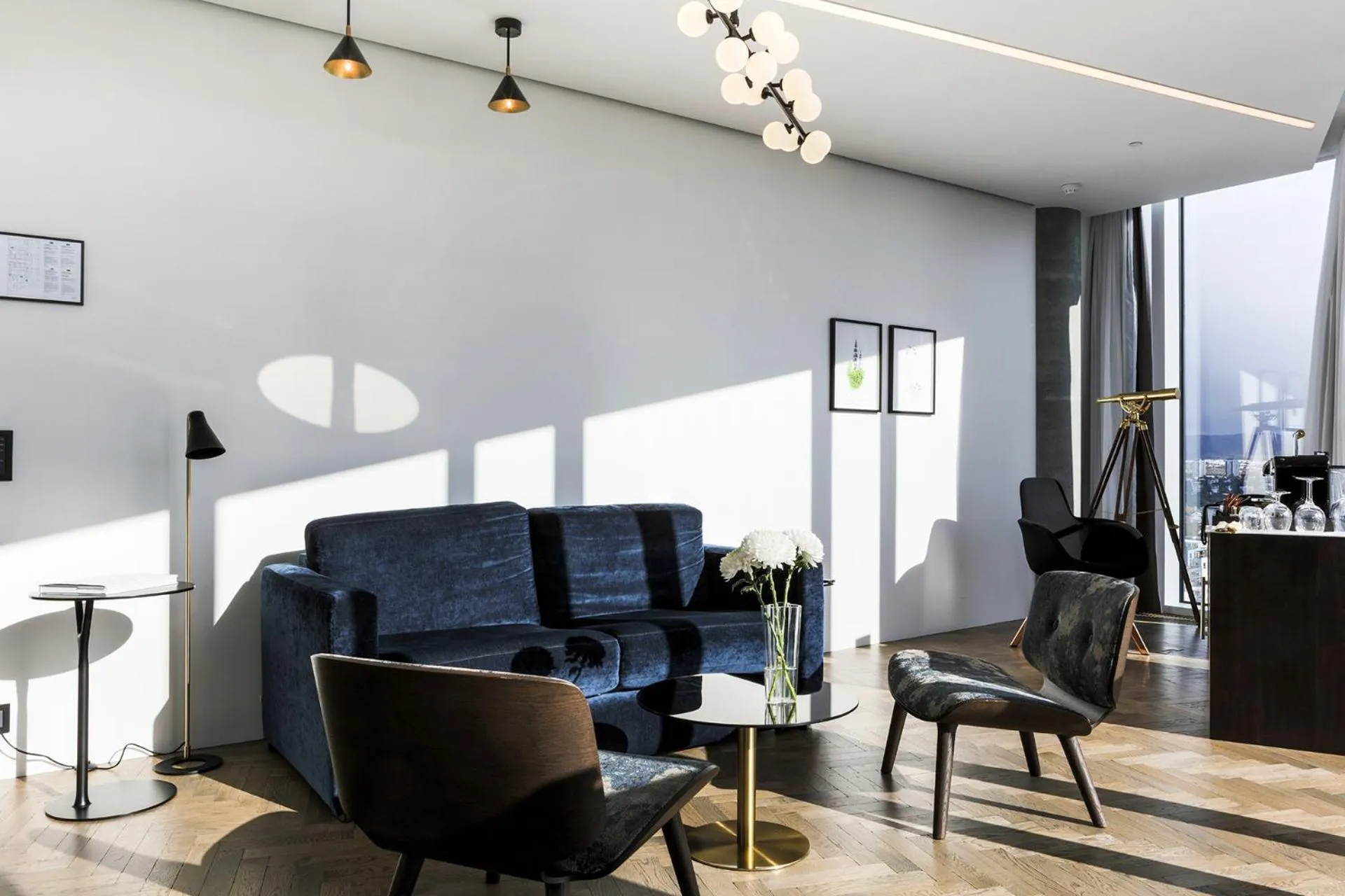 Seating area in Tower Suites Reykjavík