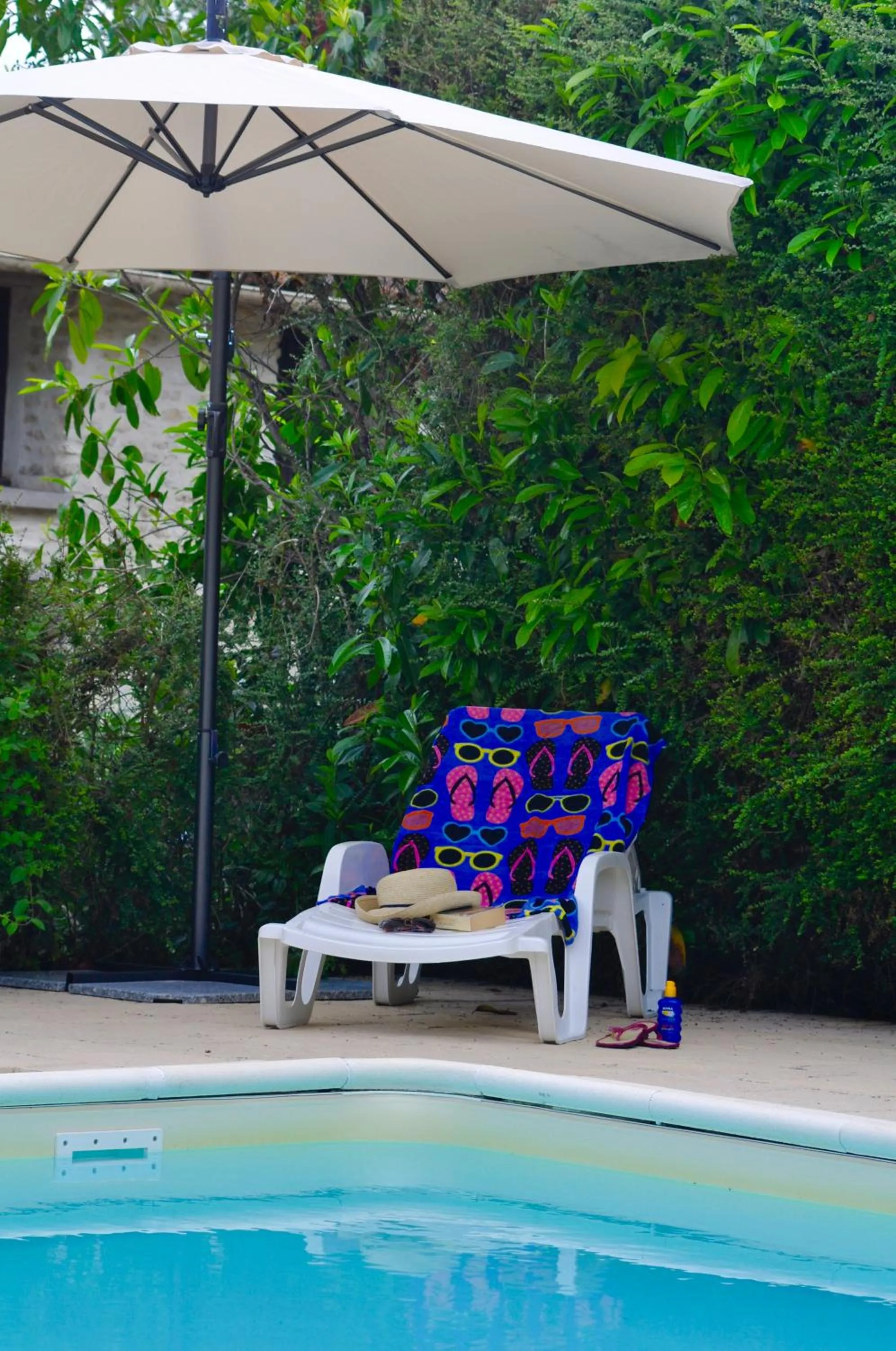 Pool view in Chez Fins Bois