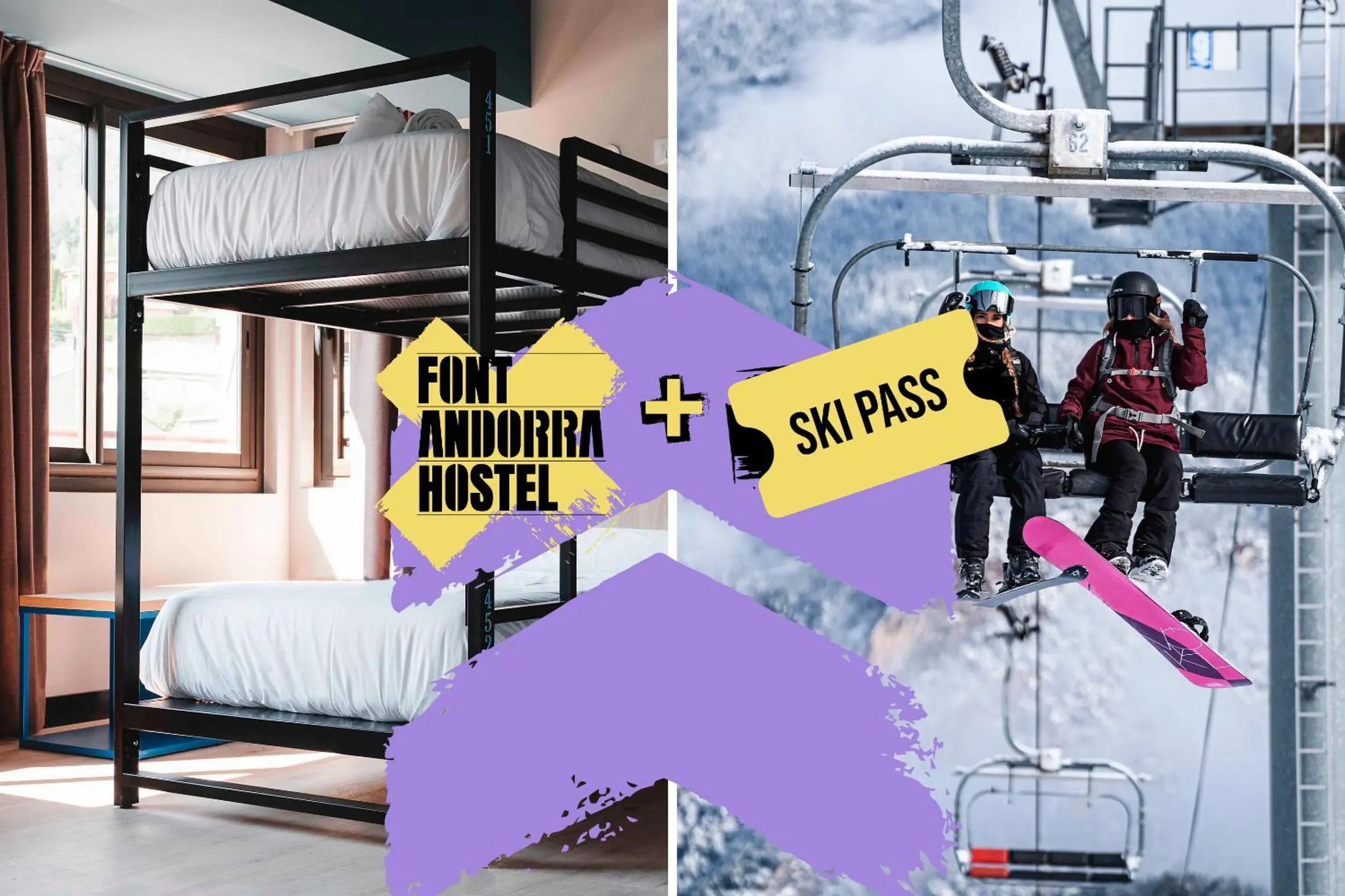 Bed in 4-Bed Dormitory Room with forfait included in Font Andorra Hostel by Nexta Bed in 4-Bed Dormitory Room with forfait included in Font Andorra Hostel by Nexta