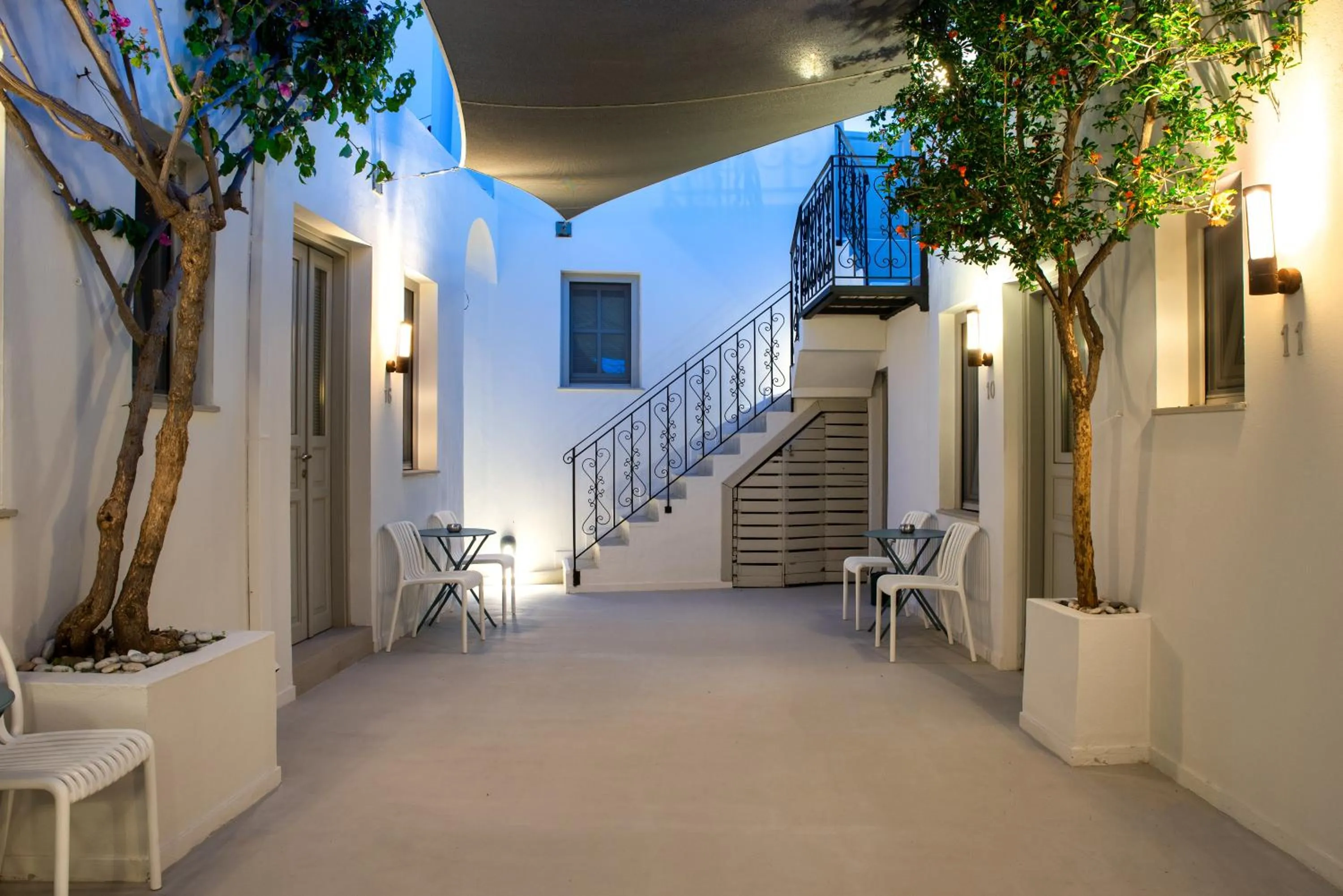 Inner courtyard view in Lindos Comfy Suites