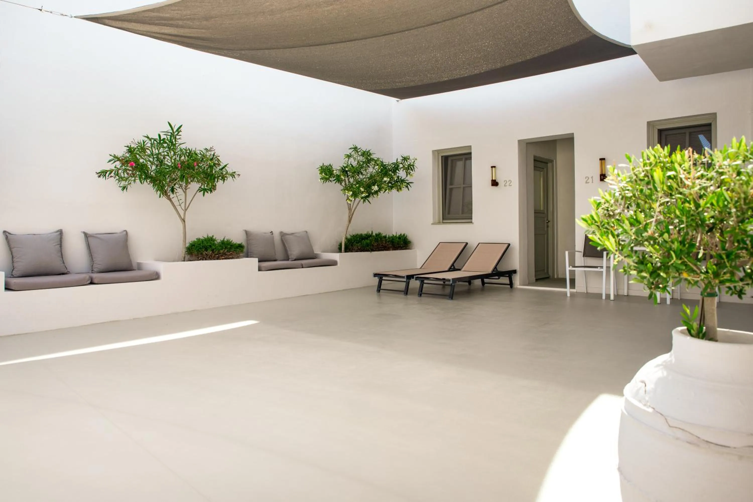 sunbed in Lindos Comfy Suites