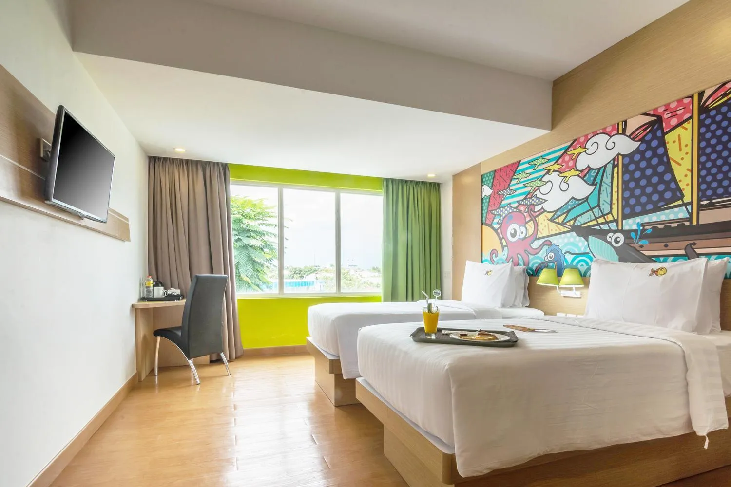 Bed in MaxOneHotels at Resort Makassar