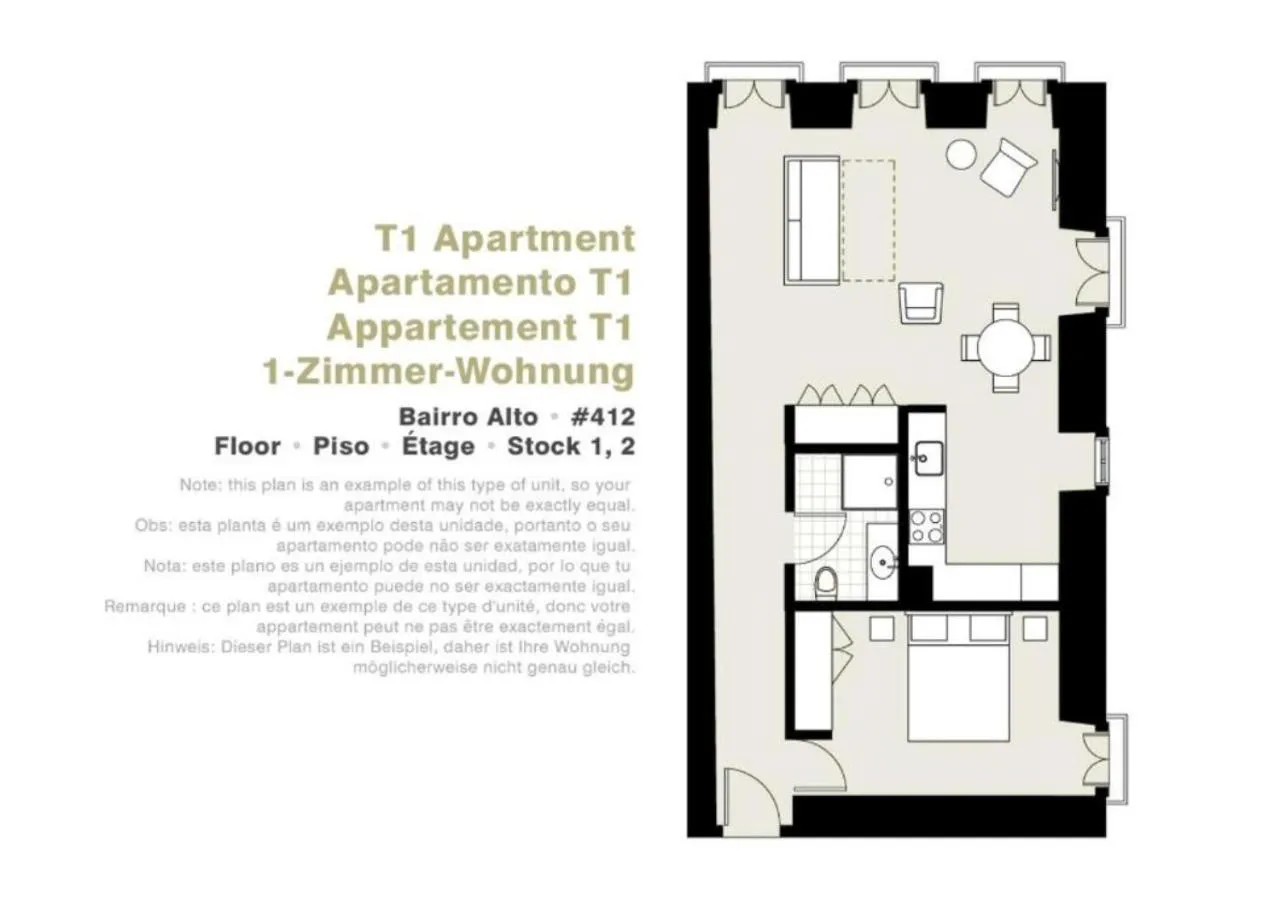 Floor plan in Lisbon Serviced Apartments - Bairro Alto