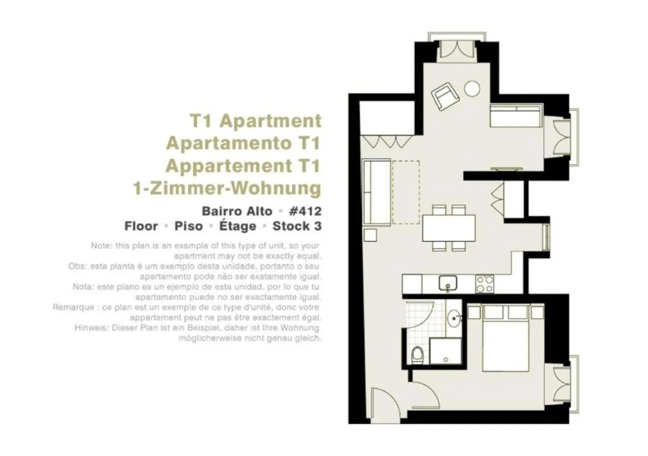 Floor plan in Lisbon Serviced Apartments - Bairro Alto