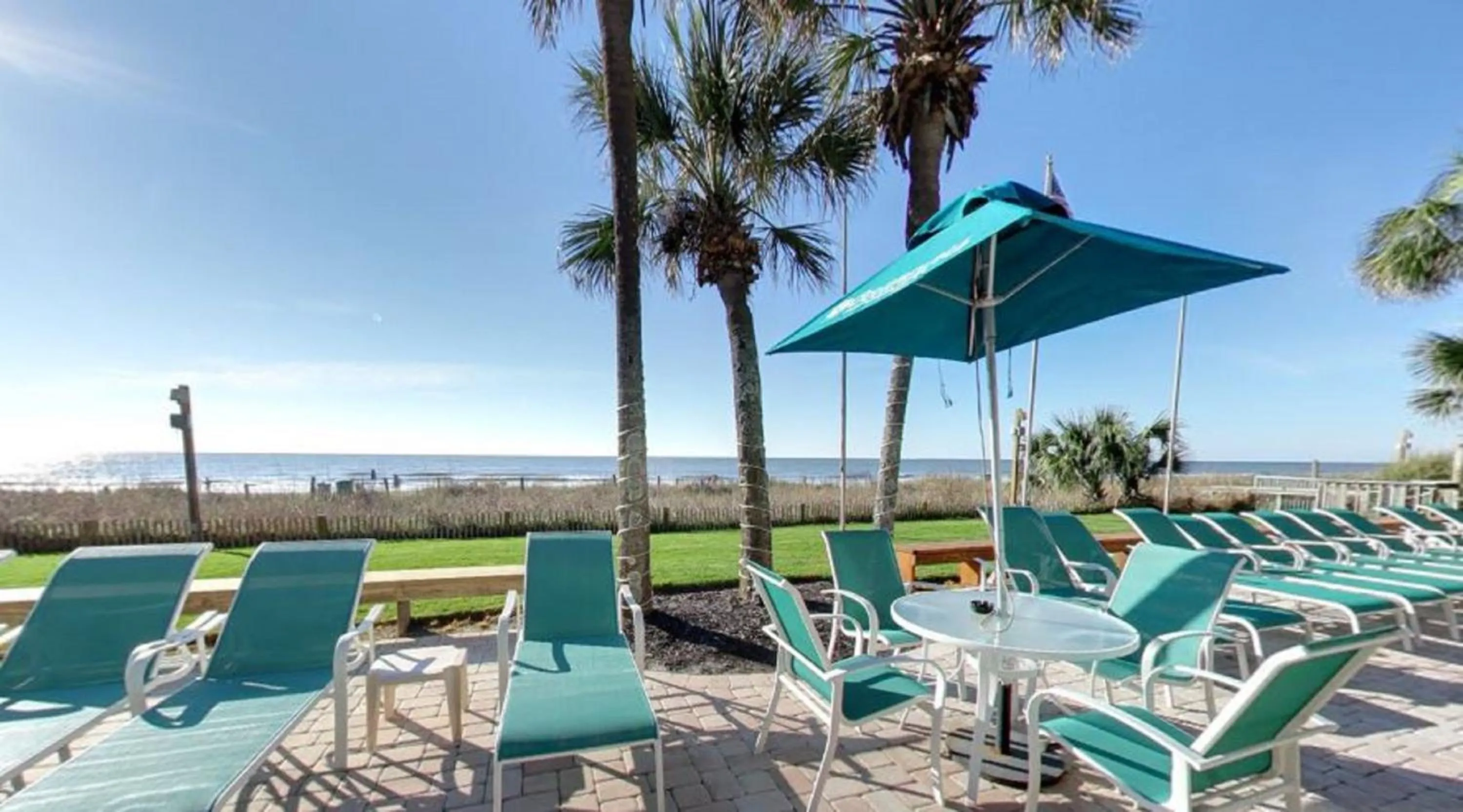 Patio in Sand Dunes Tower Suites and Villas