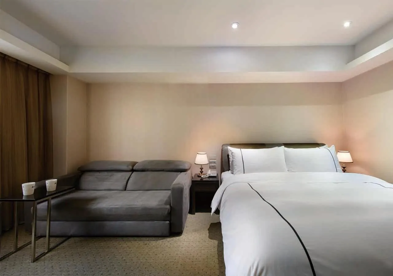 Bed in K Hotel Taipei