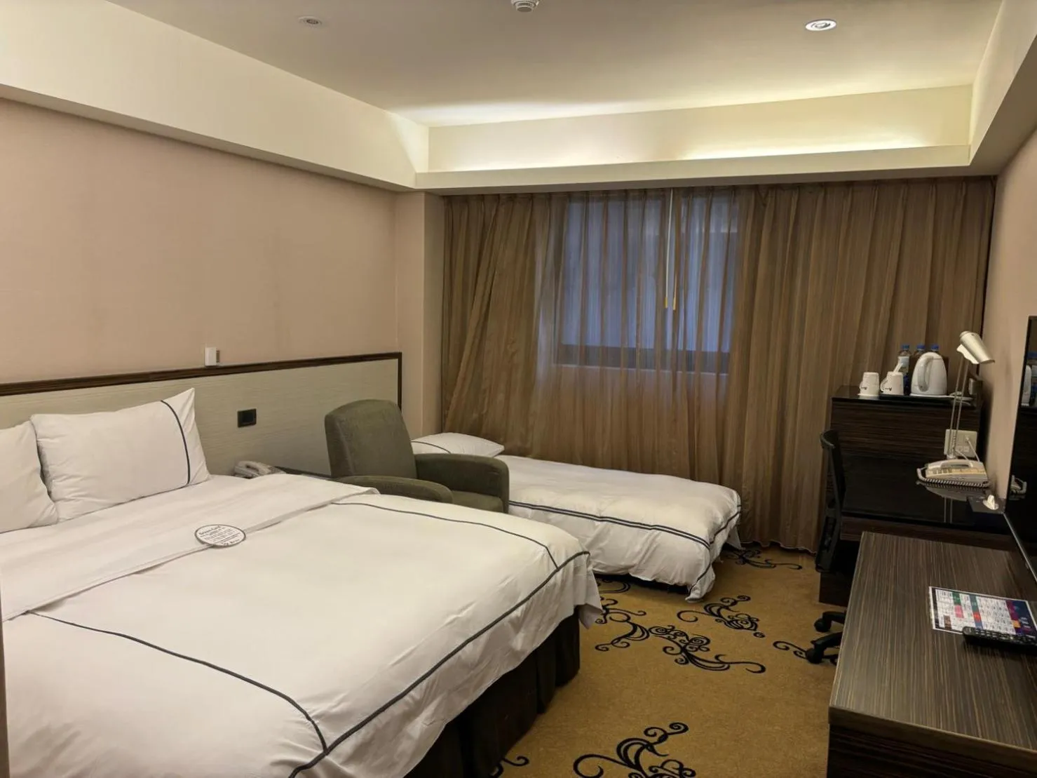 Bed in K Hotel Taipei