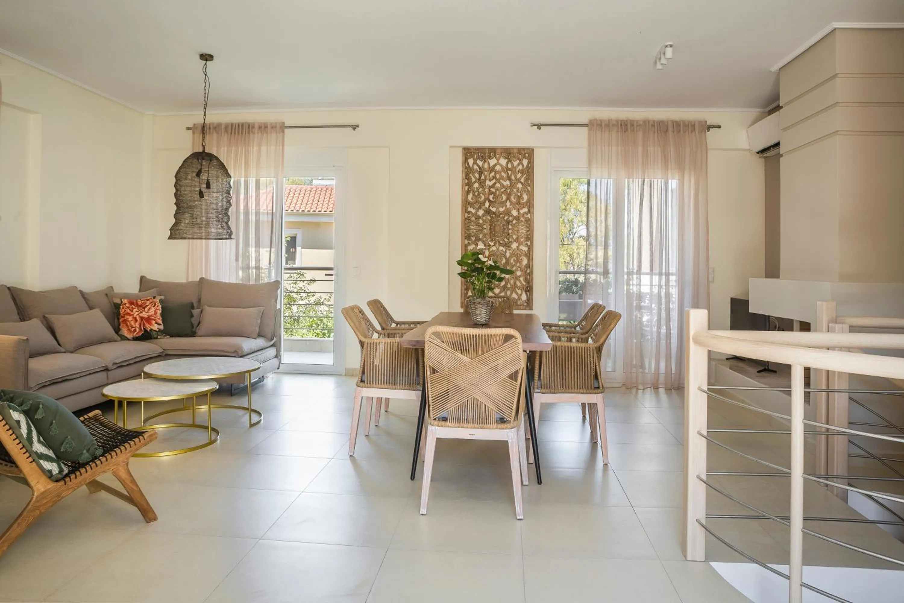 Seating area in Meliti Waterfront Suites