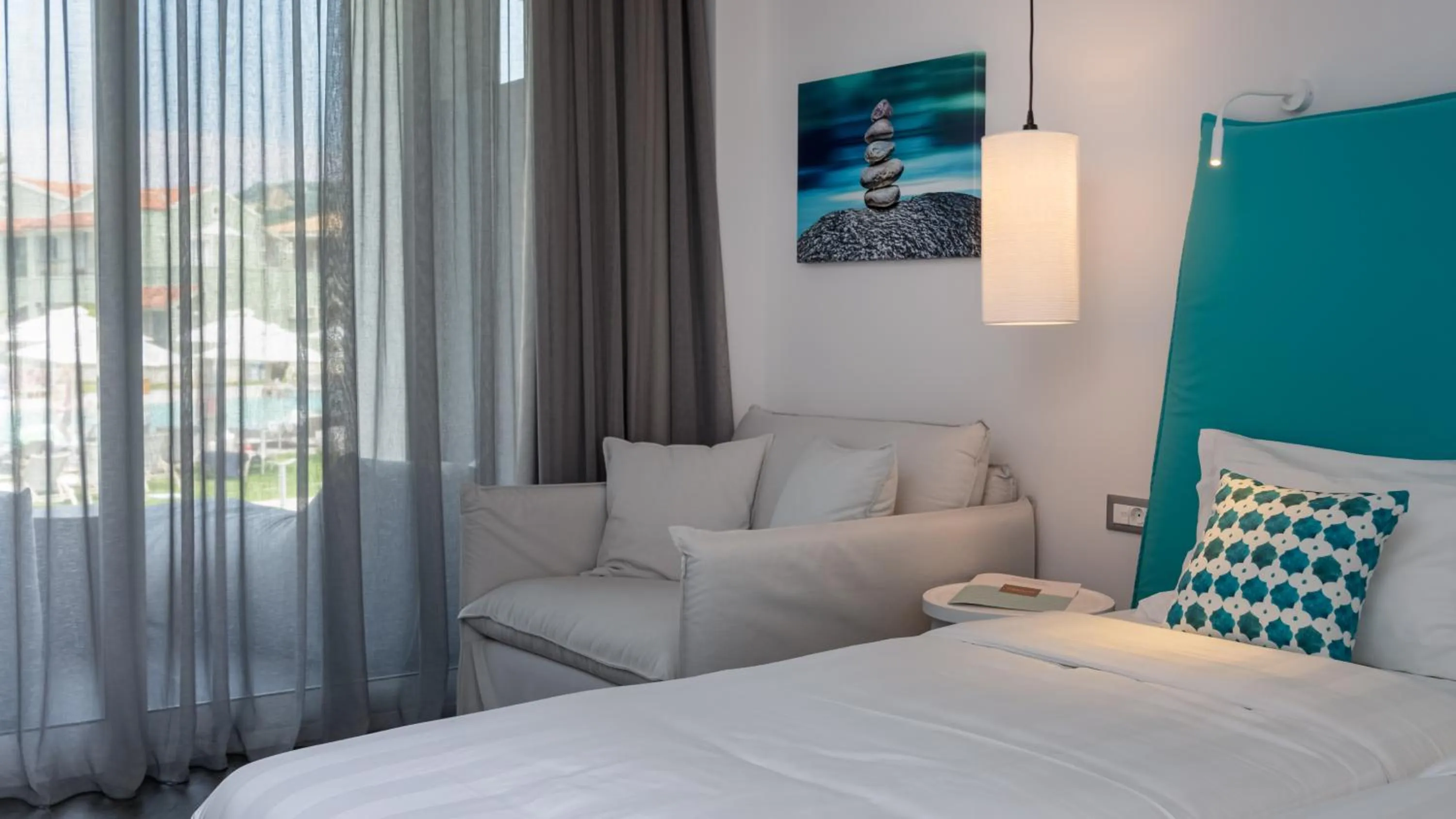 Bed in Acharavi Beach Hotel