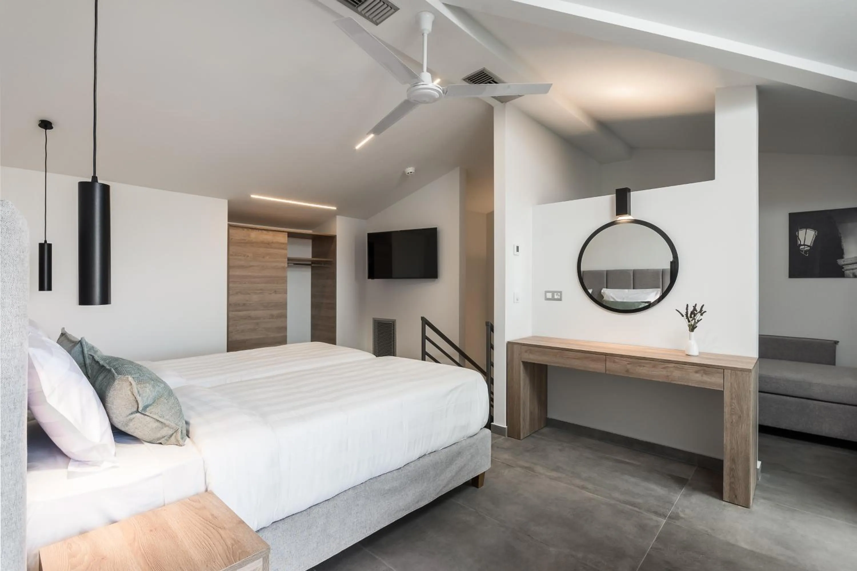 Bedroom, Bed in Acharavi Beach Hotel