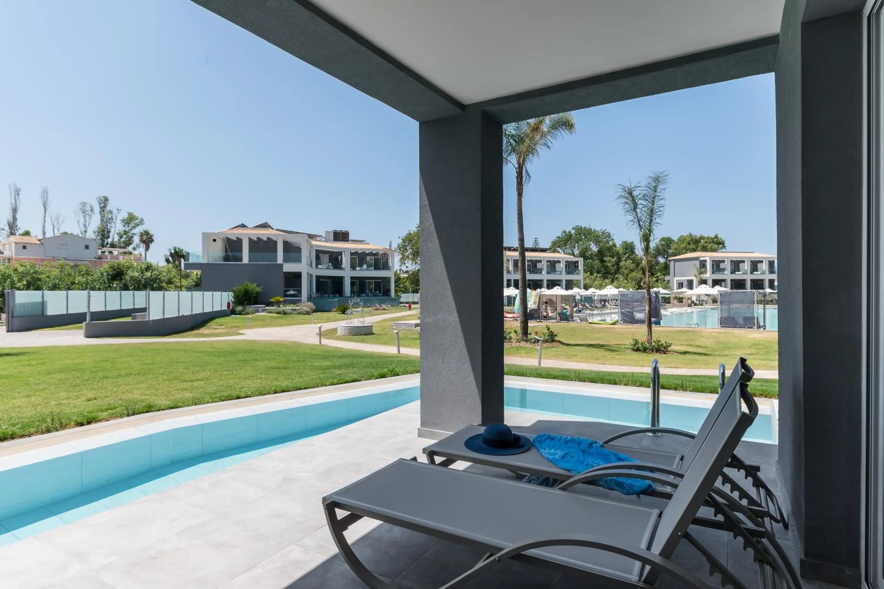 Pool view in Acharavi Beach Hotel