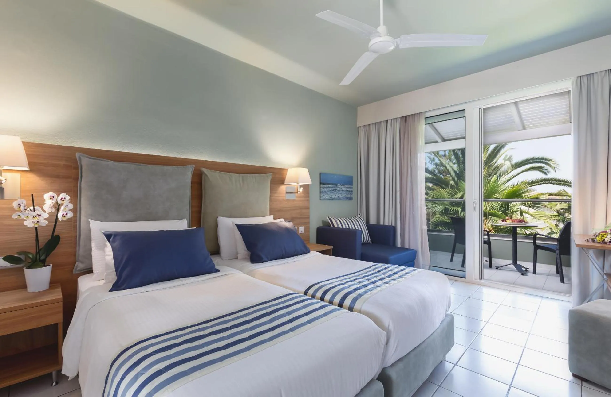 Bedroom, Bed in Acharavi Beach Hotel