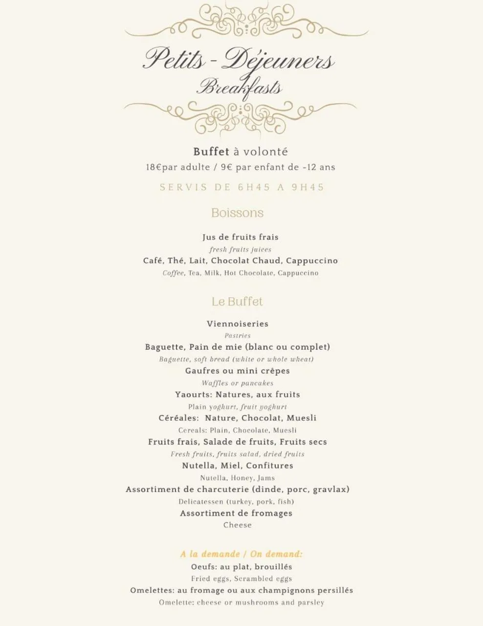 Buffet breakfast in Villa Angélique - Hôtel classé Monument Historique