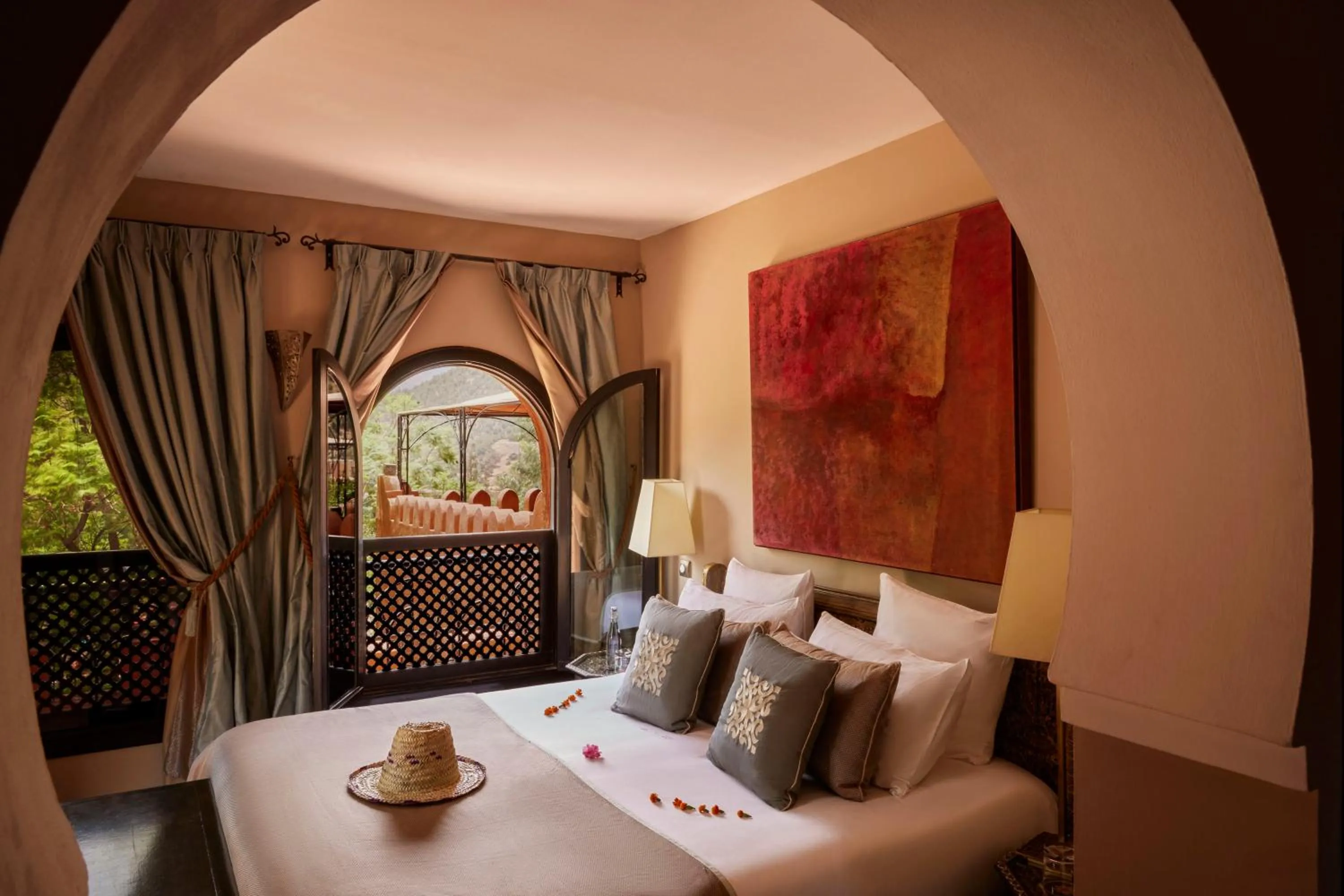Bedroom, Bed in Kasbah Tamadot - Sir Richard Branson's Moroccan Retreat