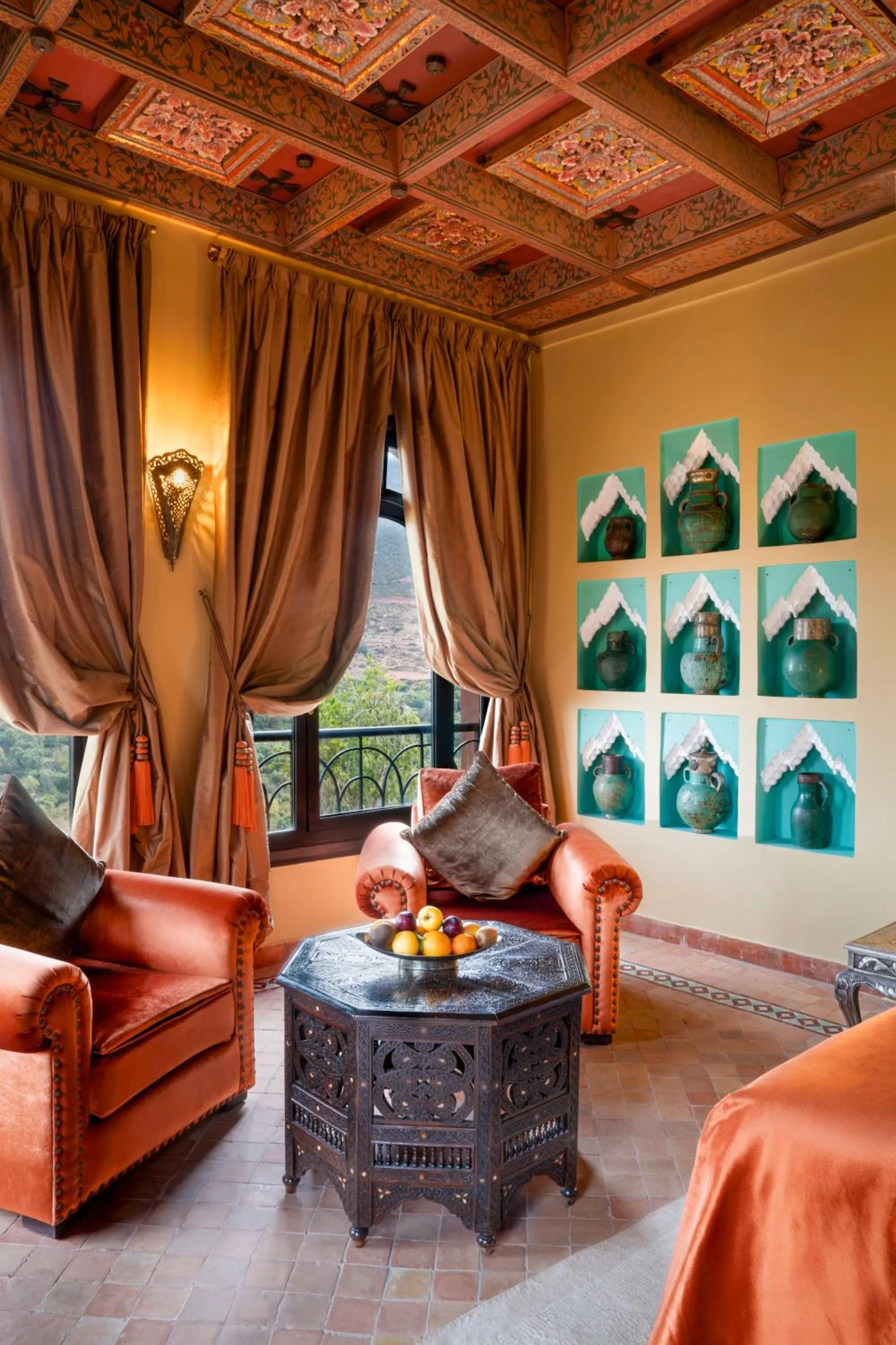 Seating area in Kasbah Tamadot - Sir Richard Branson's Moroccan Retreat