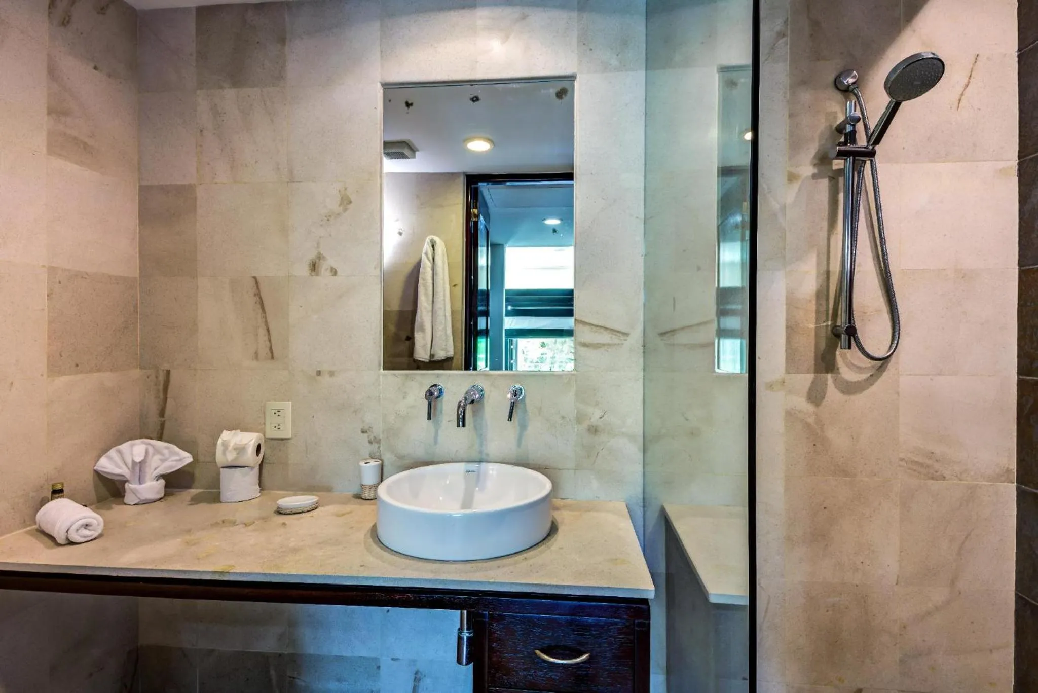 Shower in Luxurious & Central Condo In Playa Steps From The Beach