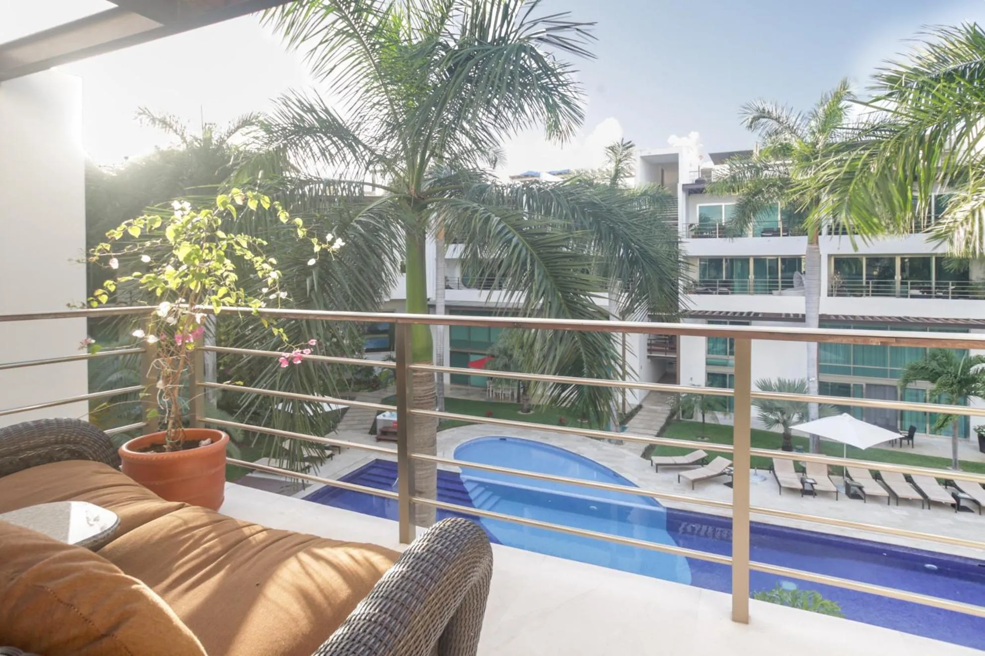 Balcony/Terrace in Luxurious & Central Condo In Playa Steps From The Beach