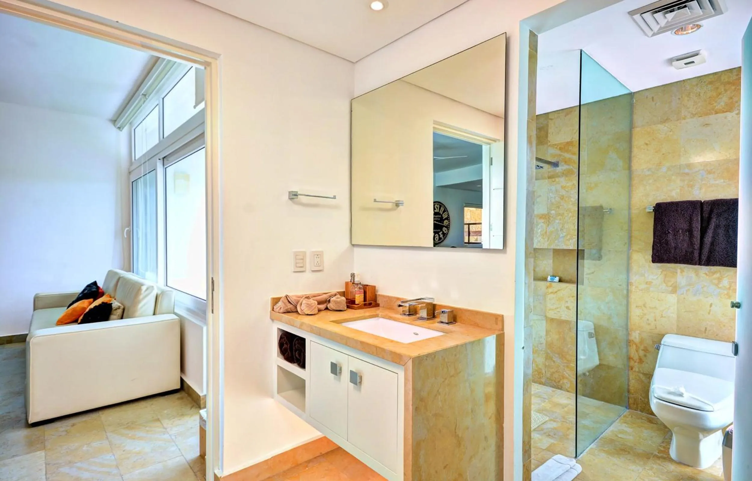 Bathroom in Luxurious & Central Condo In Playa Steps From The Beach