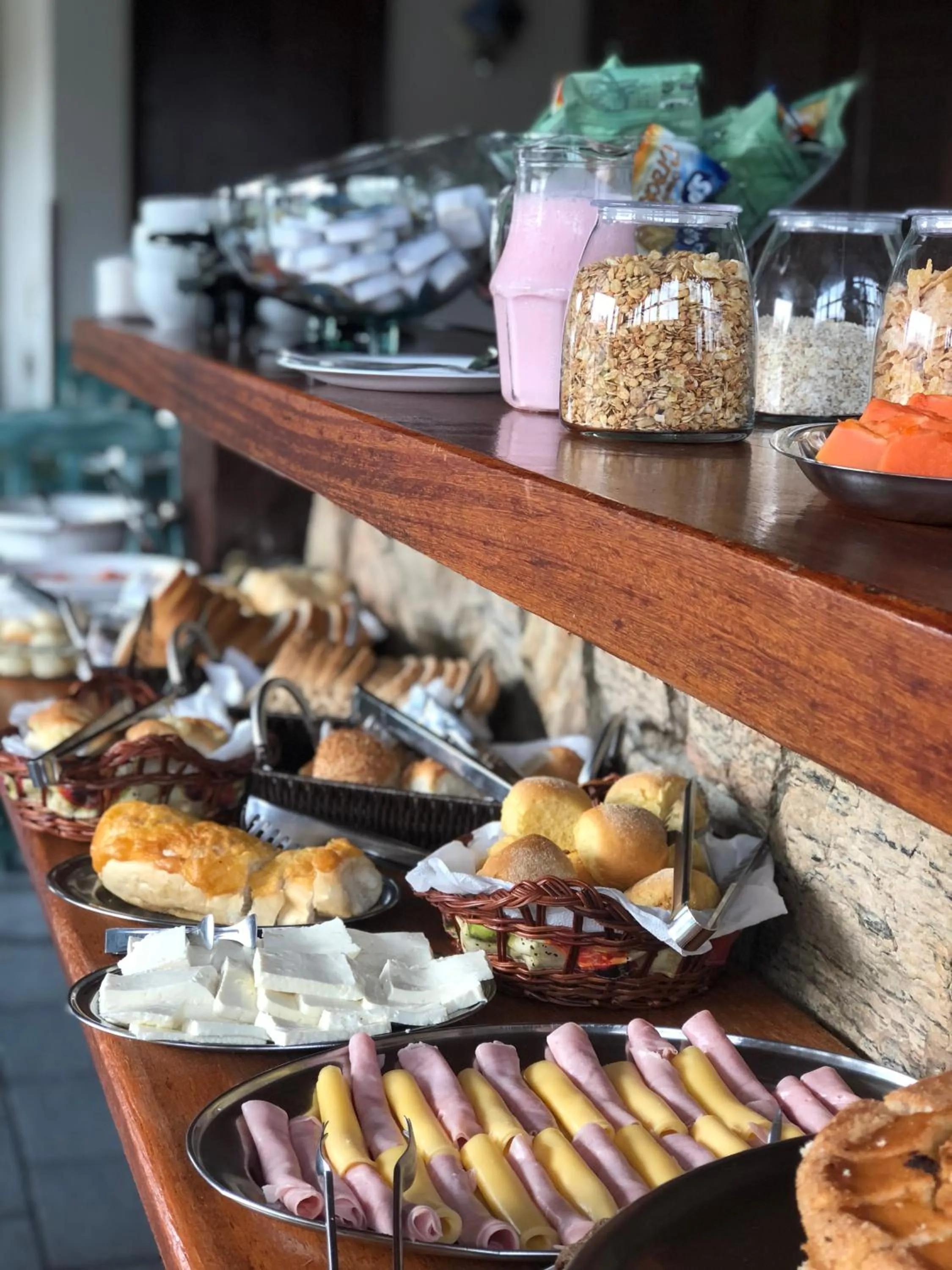 Buffet breakfast in Pousada Casuarina Geribá