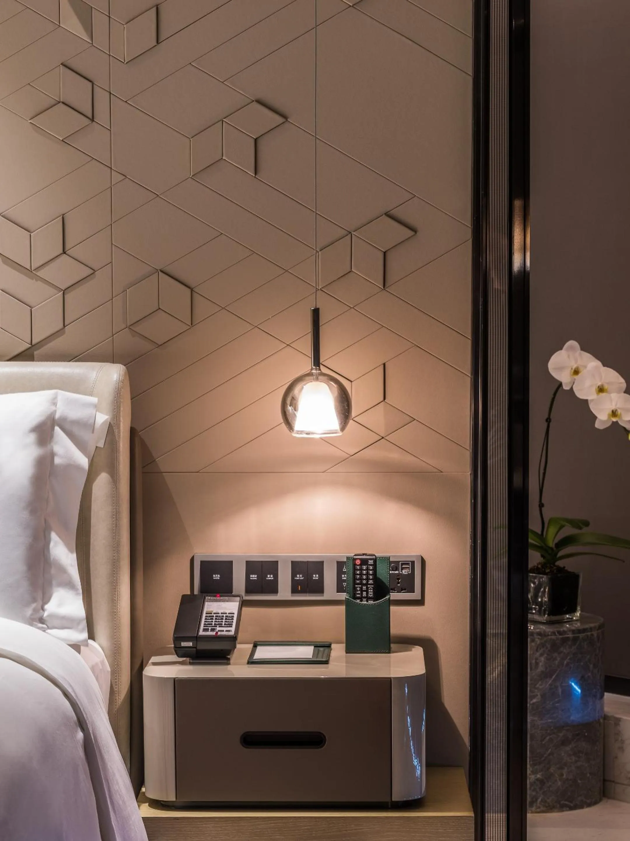 Decorative detail, Bed in InterContinental Beijing Sanlitun by IHG