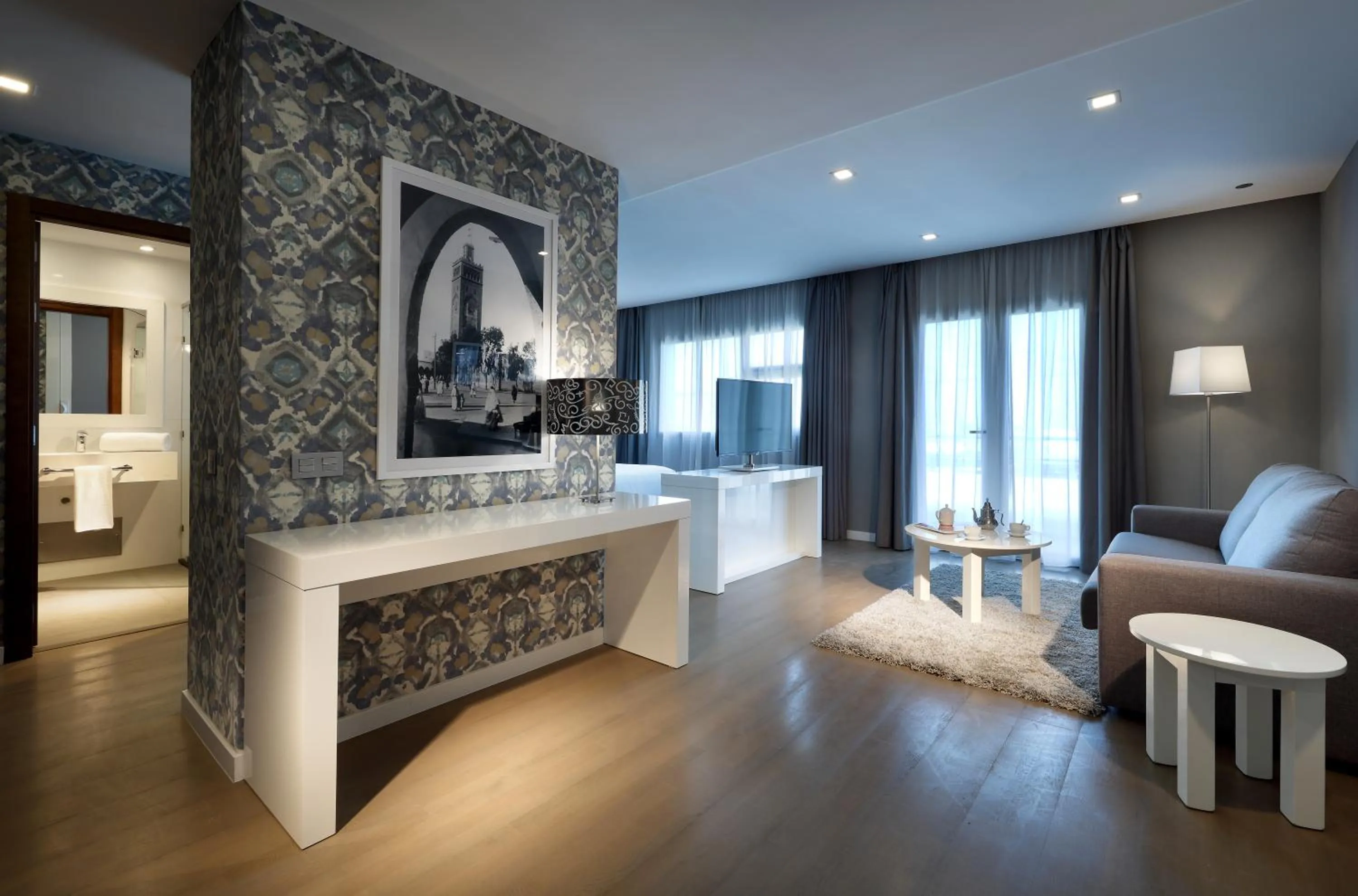 Bathroom, Bed in Domo Casablanca