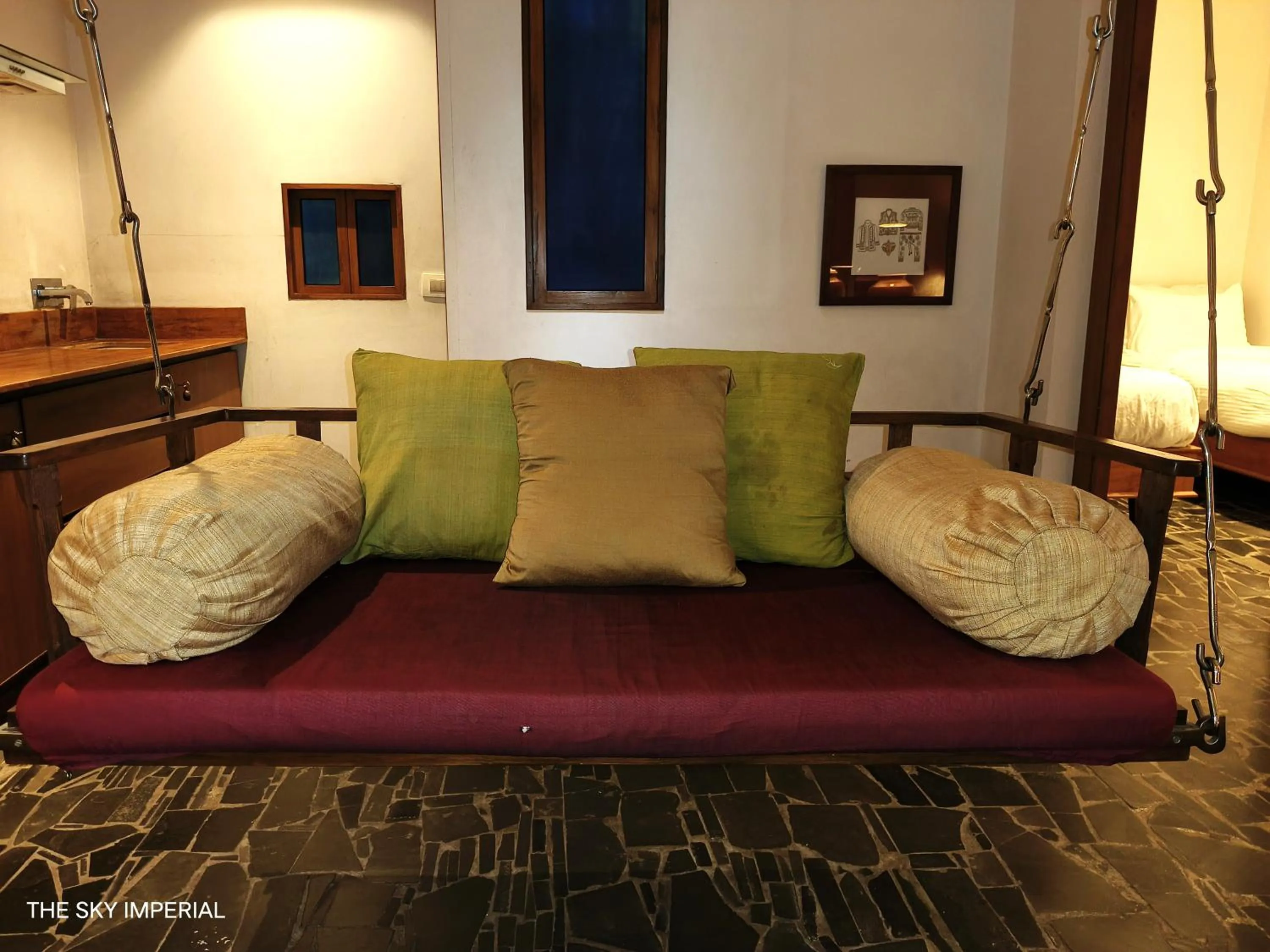 Seating area in The Sky Imperial Aarivaa Luxury Stays