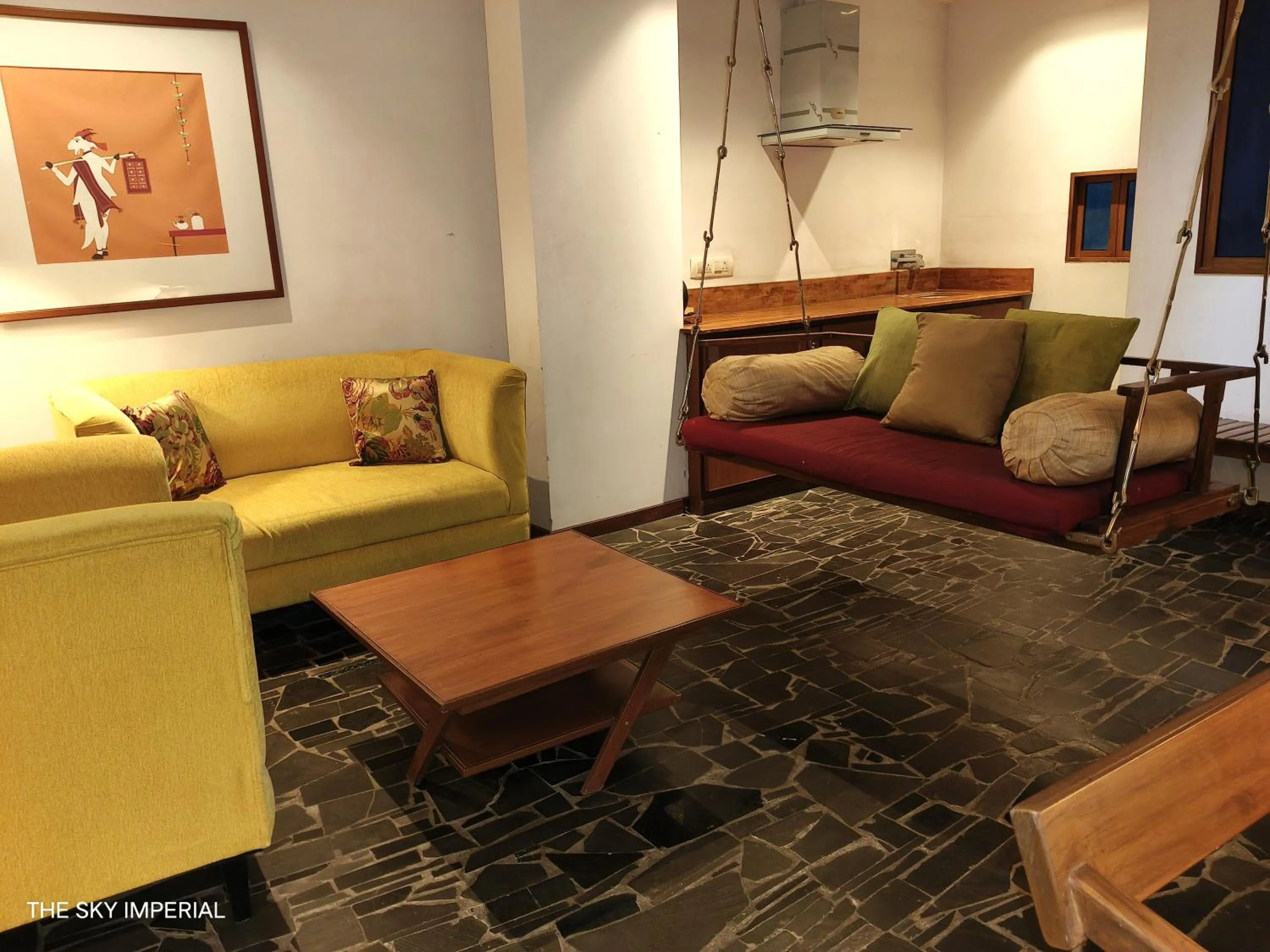 Living room in The Sky Imperial Aarivaa Luxury Stays