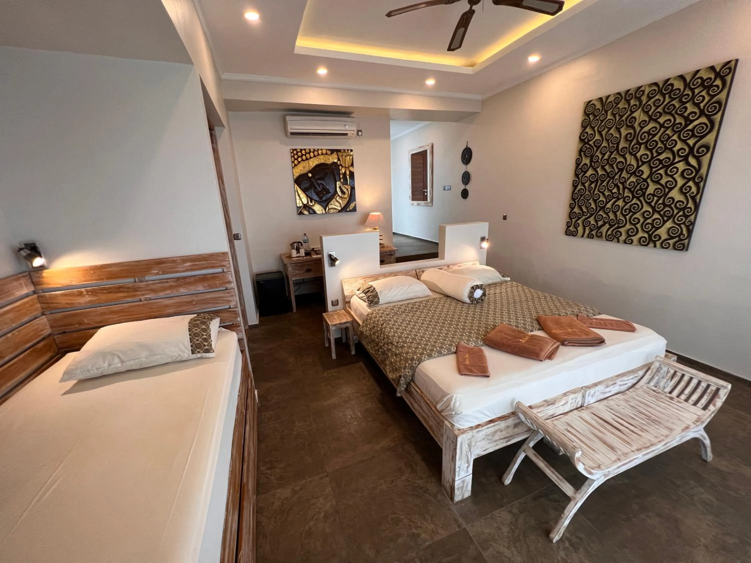 Bedroom, Bed in Relax Bali Dive & SPA ocean front resort