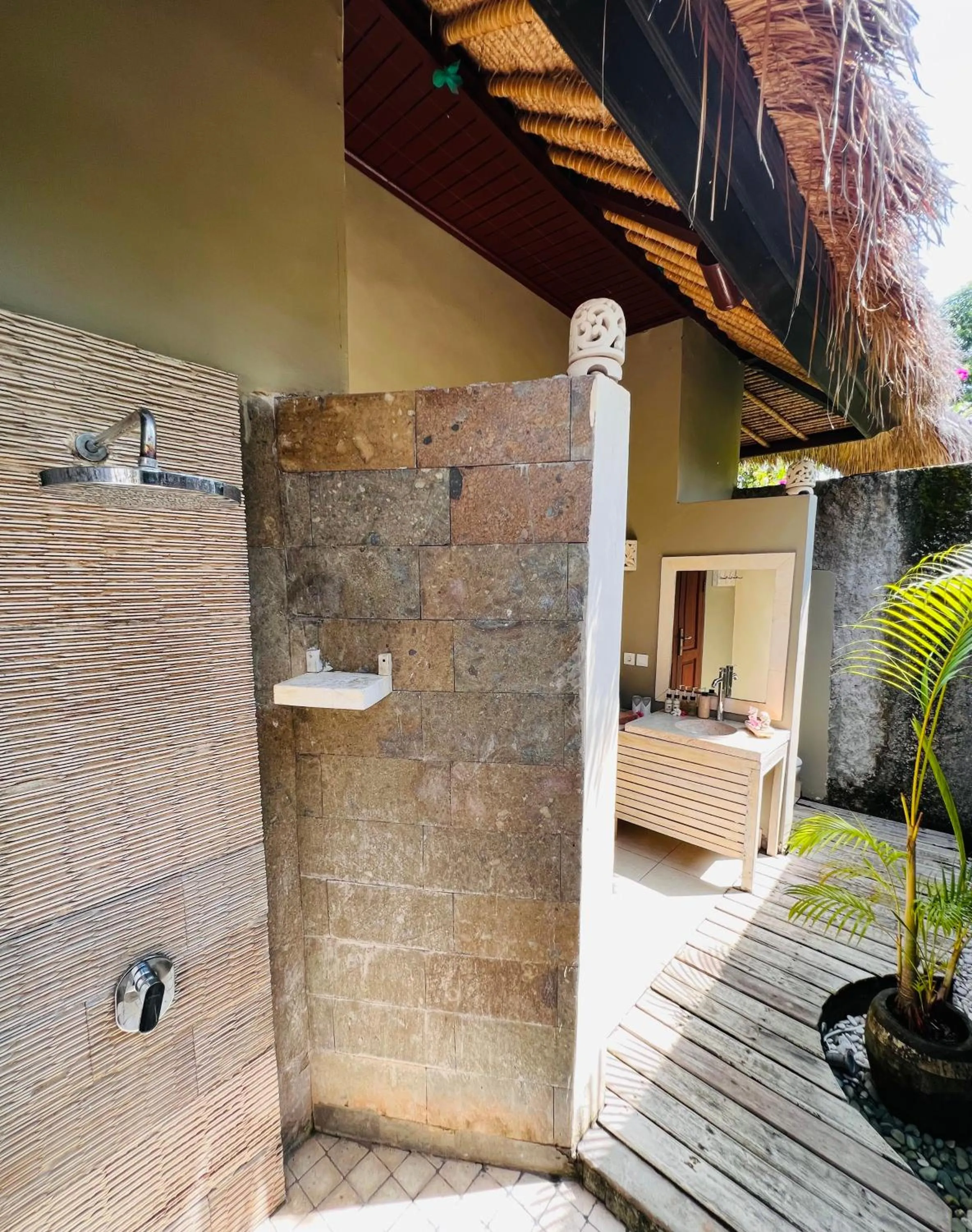 Shower in Relax Bali Dive & SPA ocean front resort
