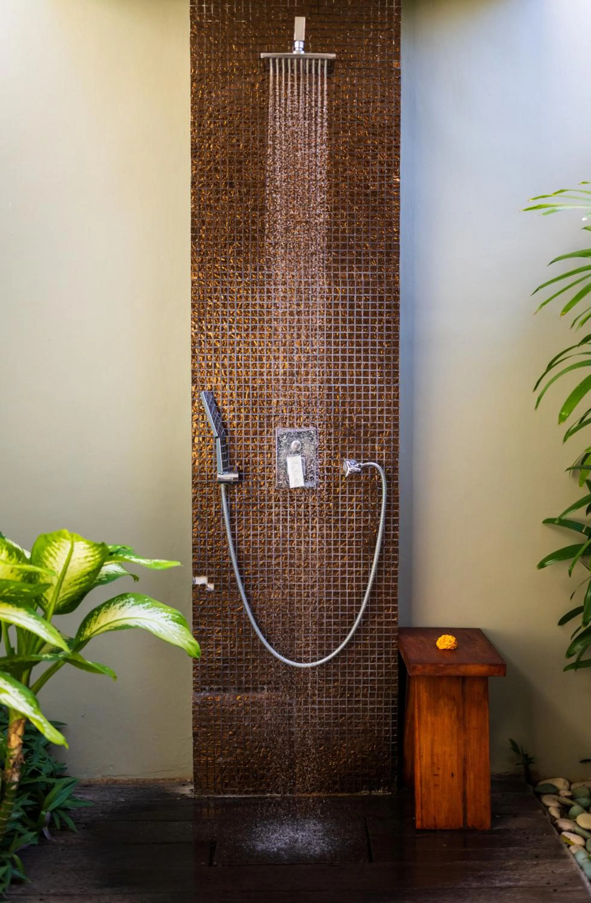 Shower in Relax Bali Dive & SPA ocean front resort