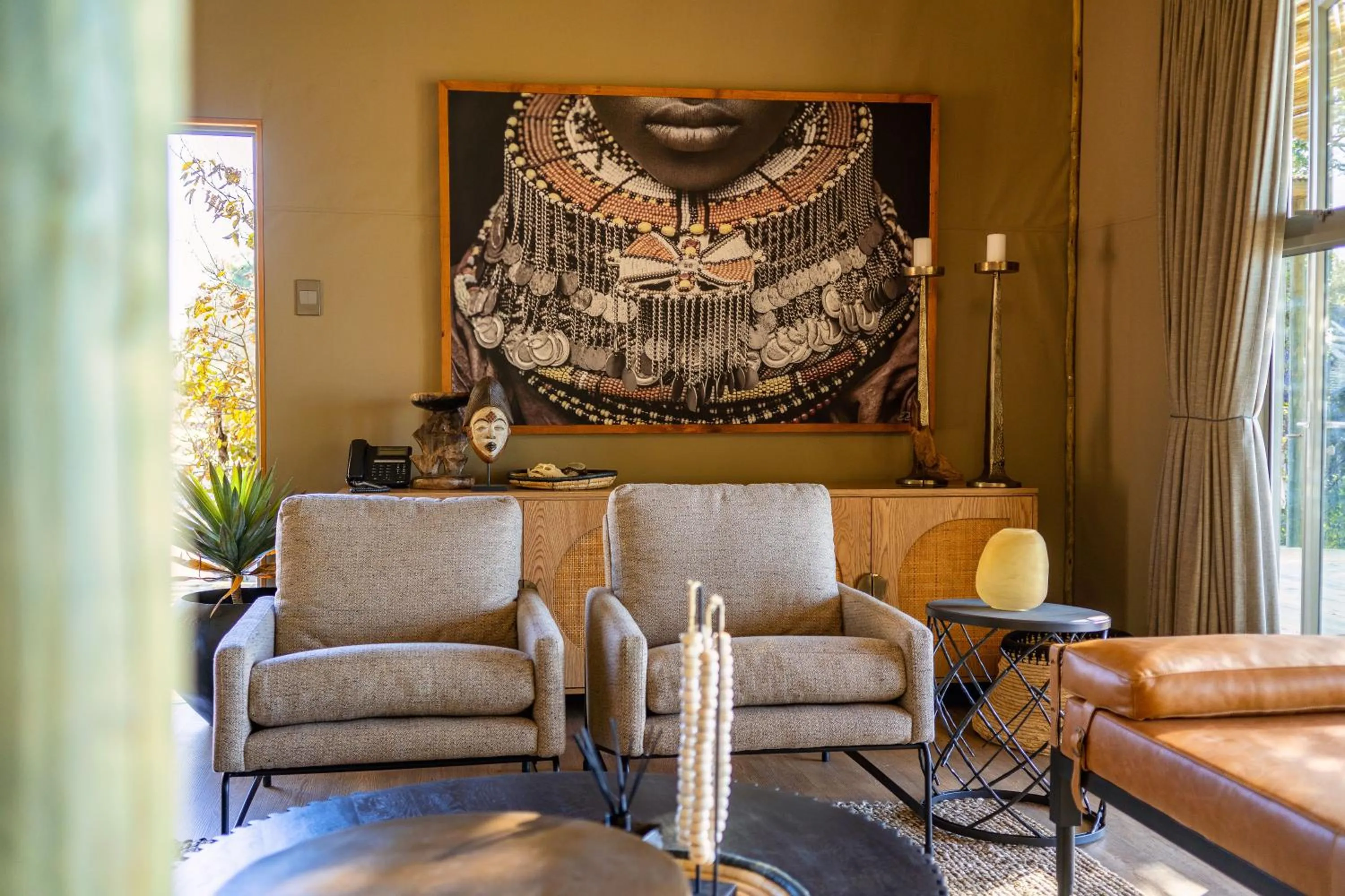 Living room in Victoria Falls River Lodge