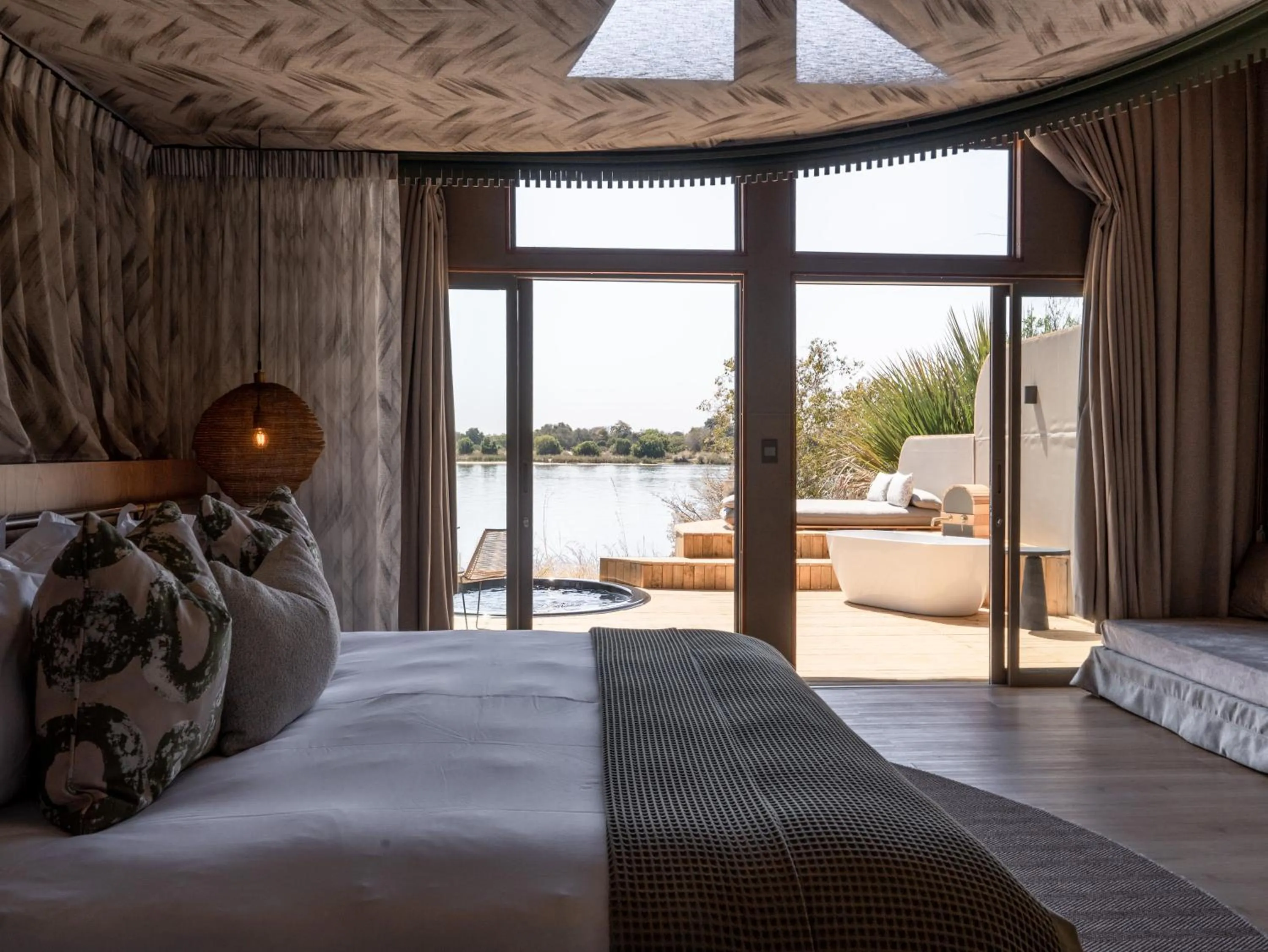 View (from property/room), Bed in Victoria Falls River Lodge