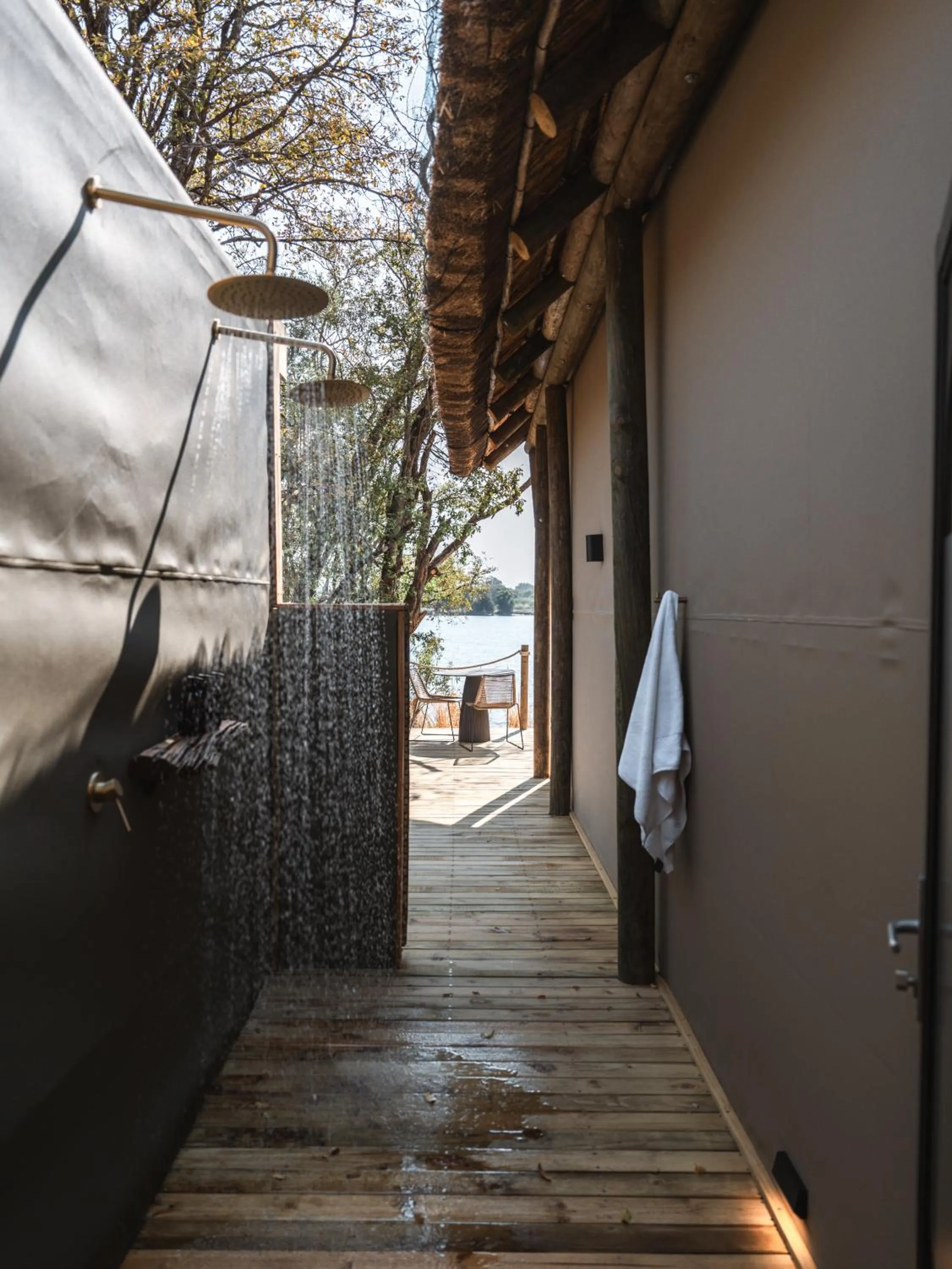 Shower in Victoria Falls River Lodge