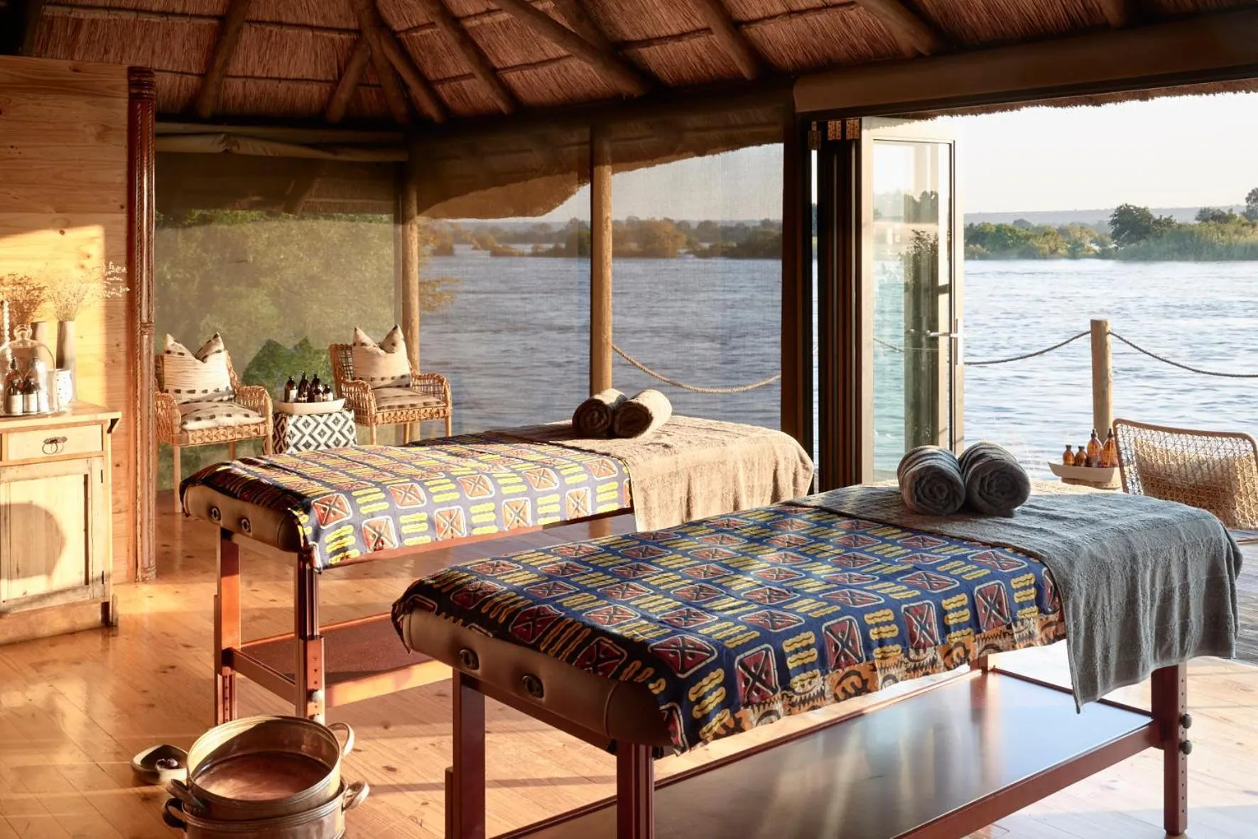 Natural landscape, Bed in Victoria Falls River Lodge