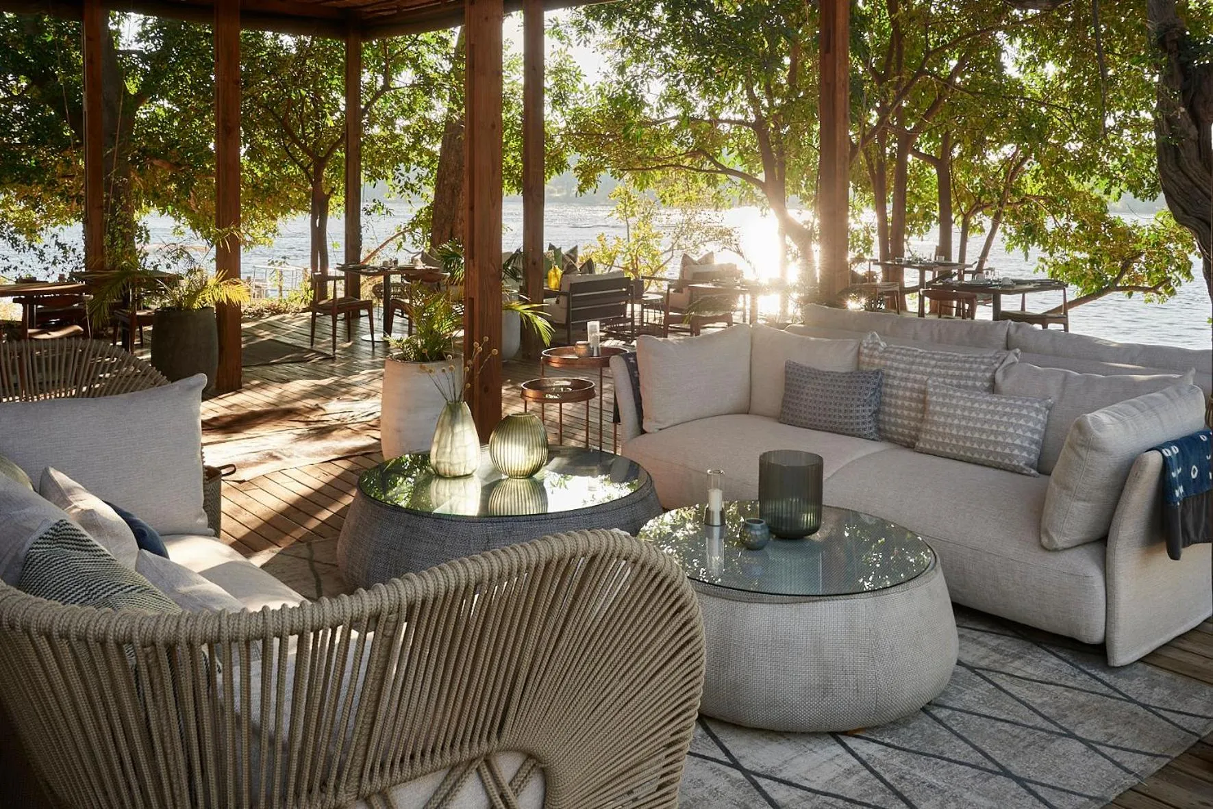 Seating area in Victoria Falls River Lodge