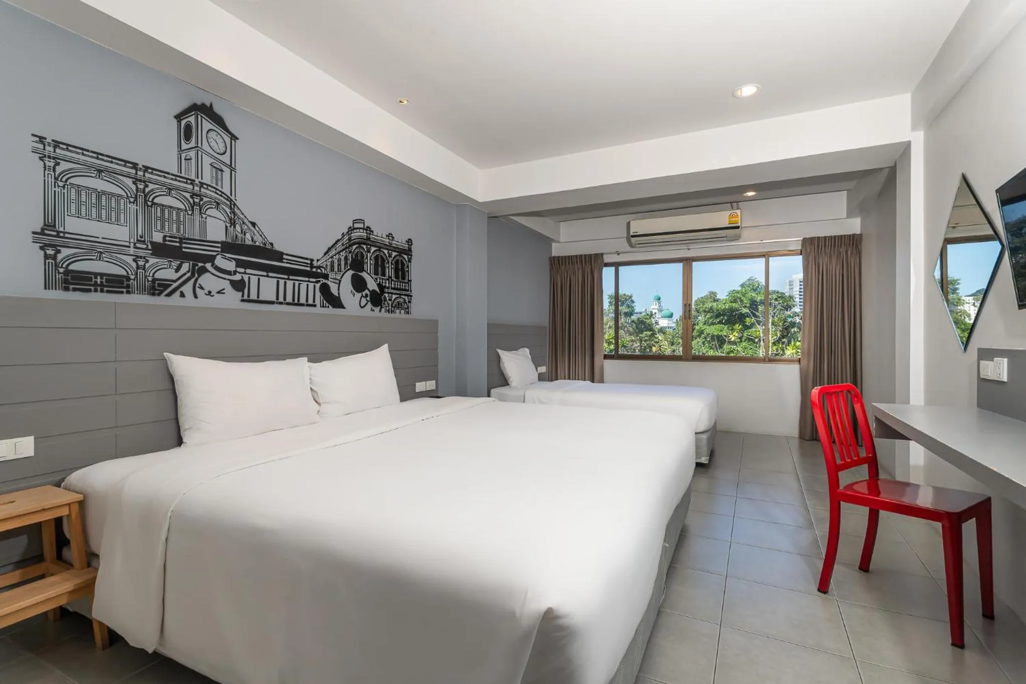 View (from property/room), Bed in Recenta Style Phuket Town