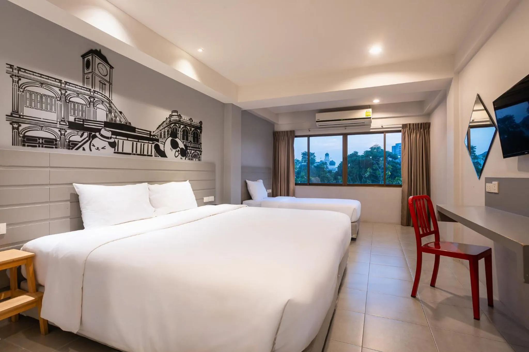 View (from property/room), Bed in Recenta Style Phuket Town