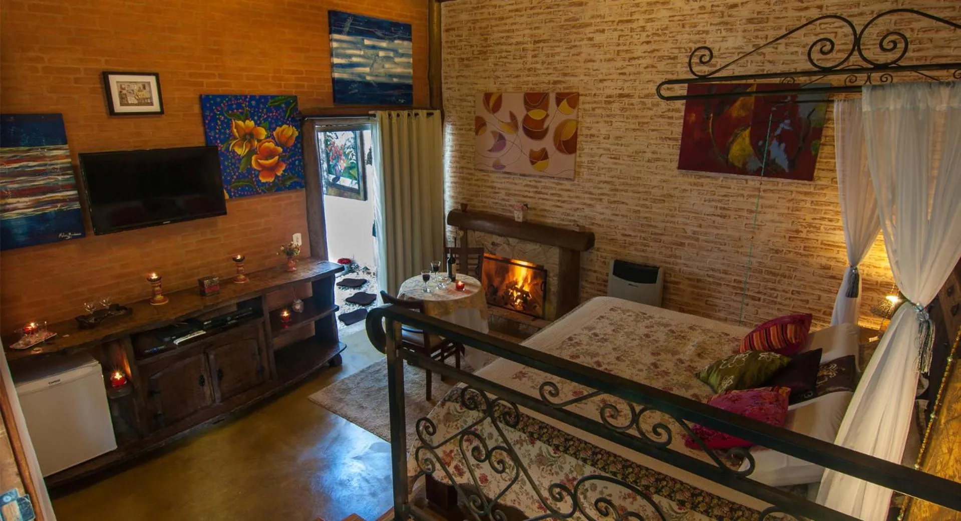 Bed in Pousada Alto da Neblina