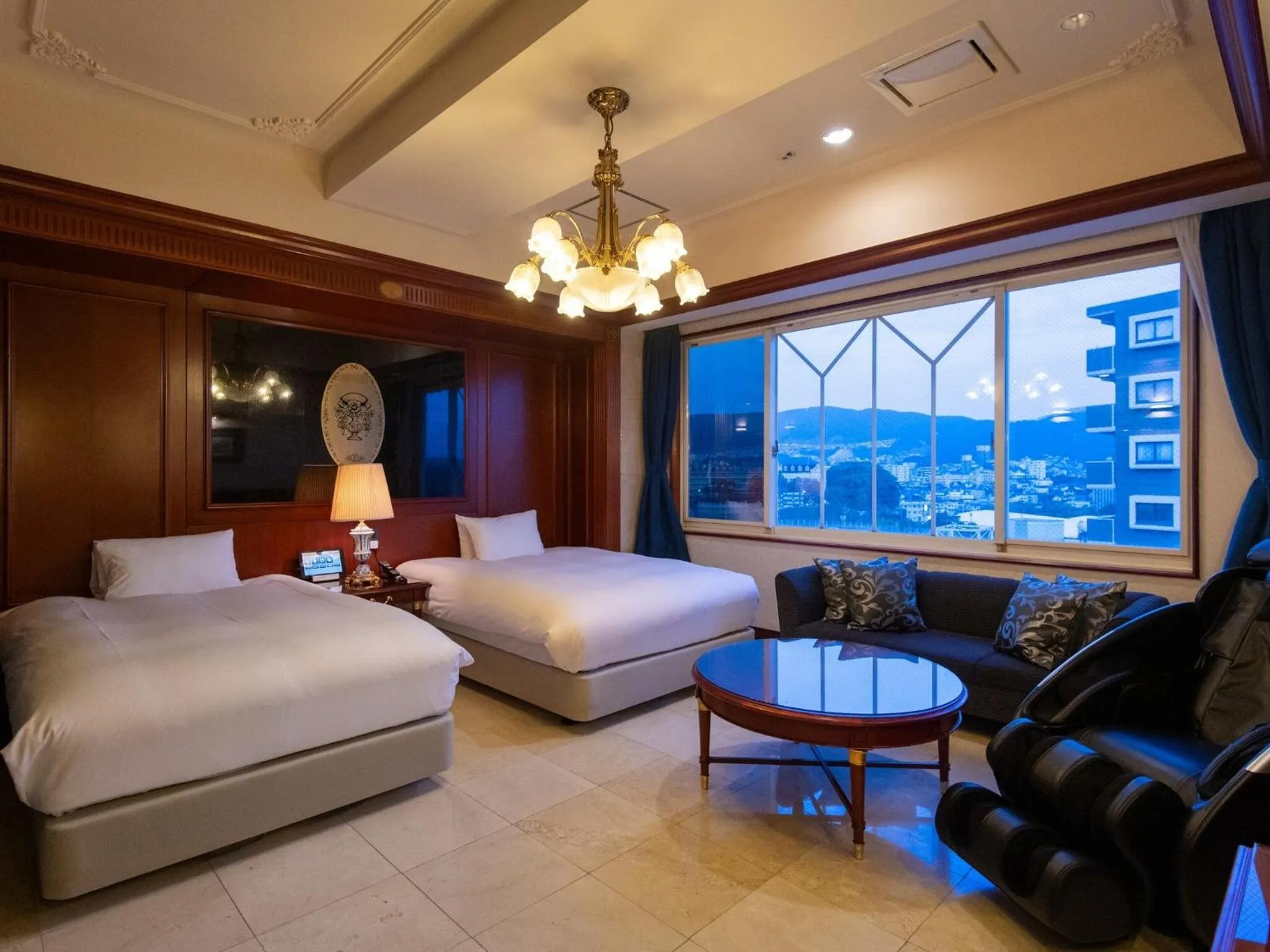 View (from property/room), Bed in Hotel Concerto Nagasaki