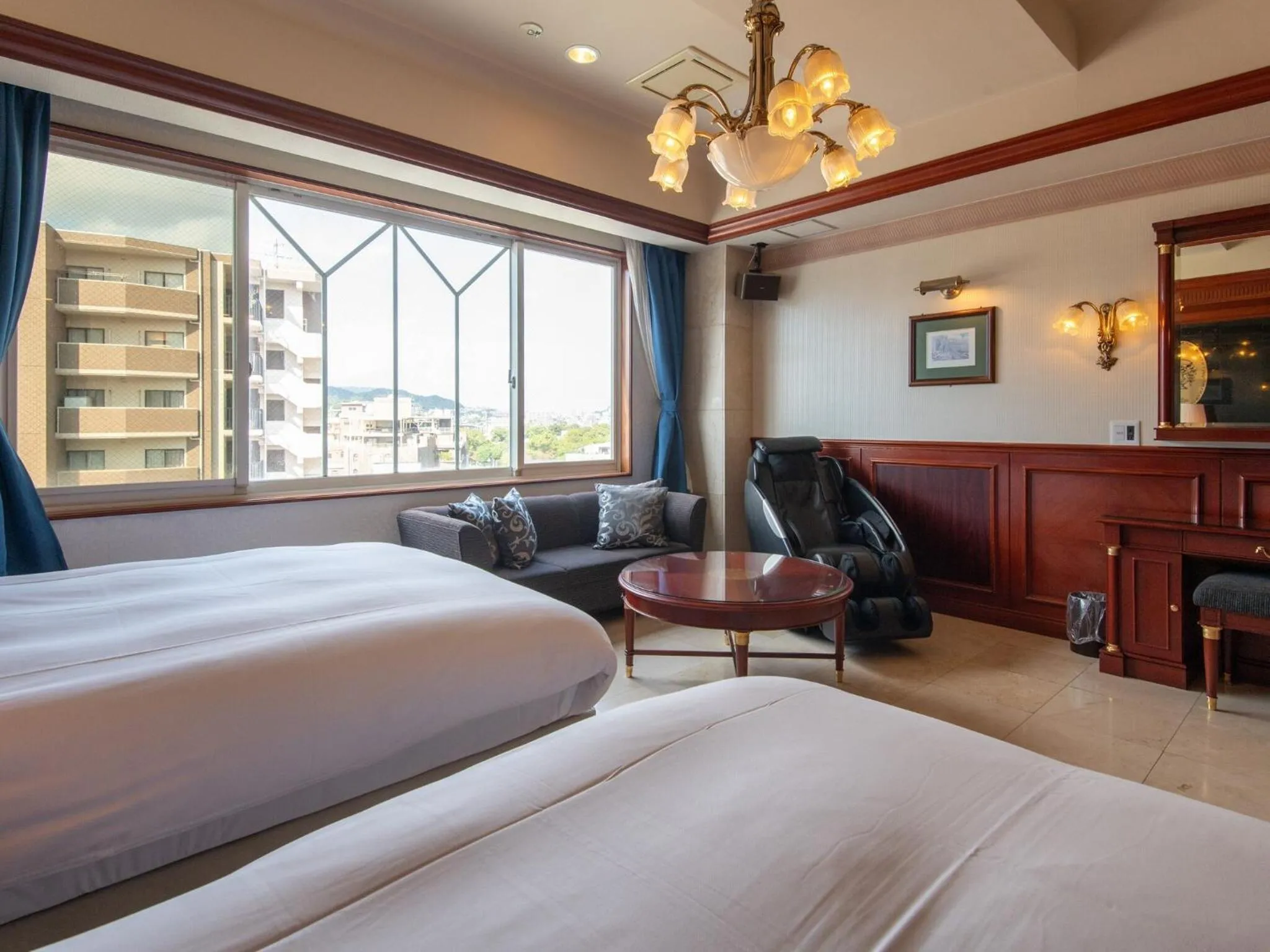 View (from property/room), Bed in Hotel Concerto Nagasaki