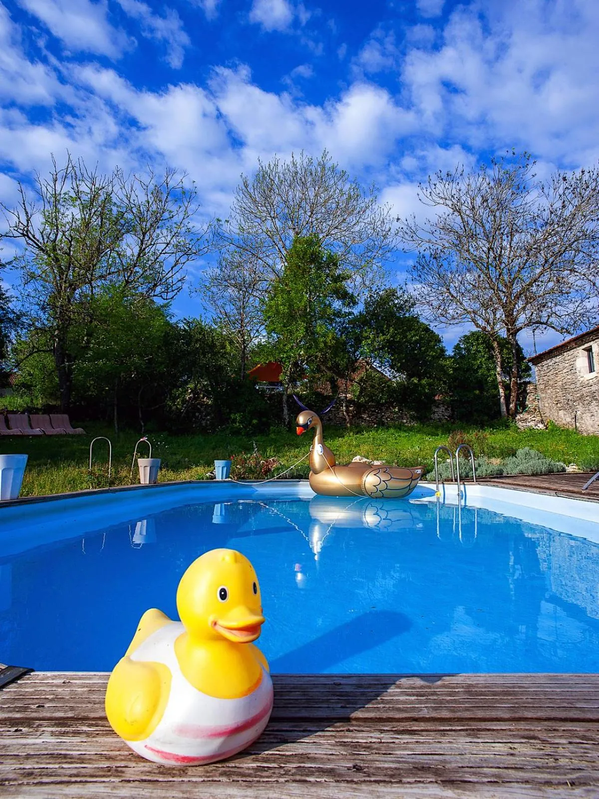 Swimming pool in noct enbulle