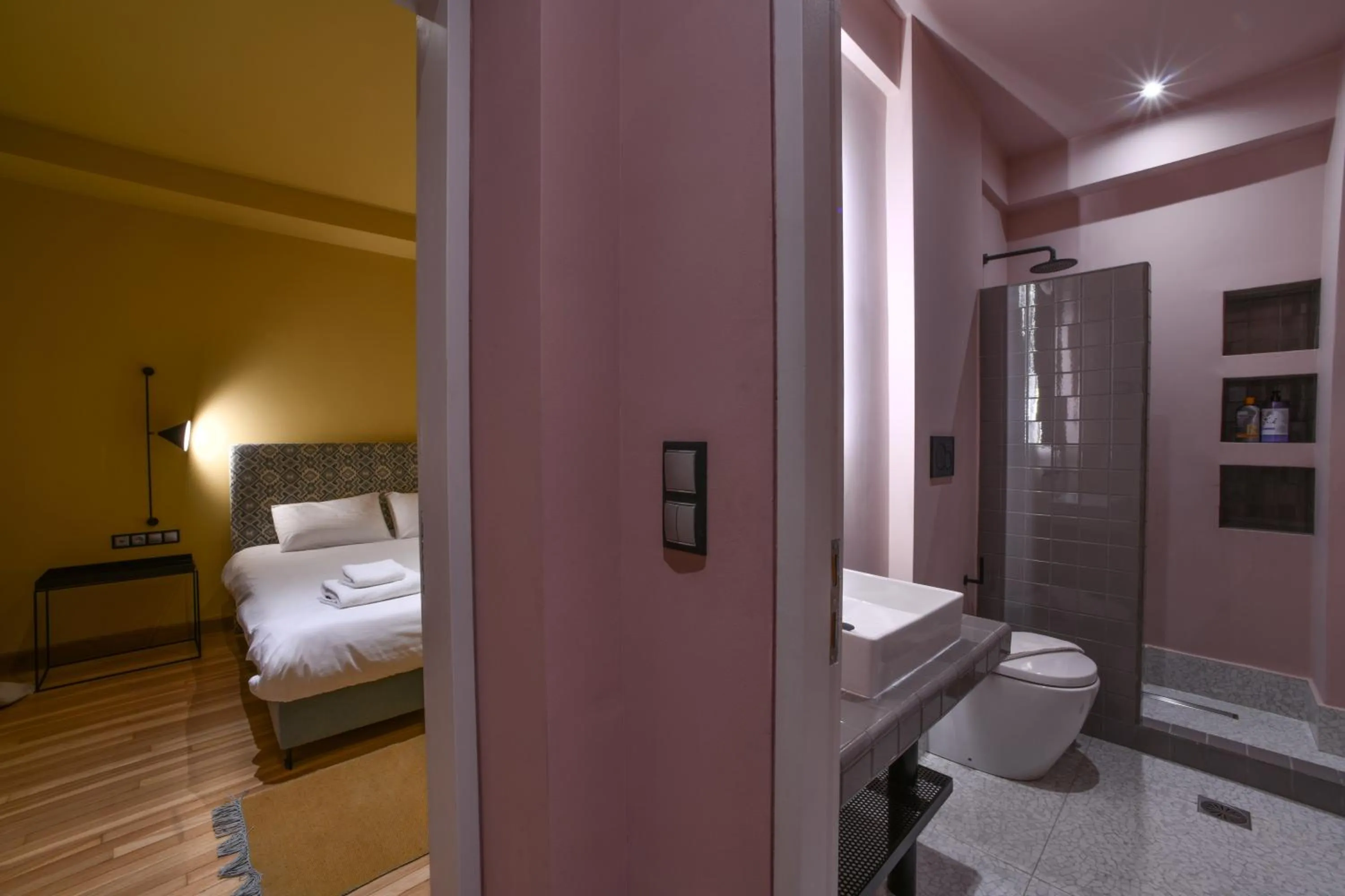 Toilet, Bed in Kolonaki Boutique Apartments by Olala Homes